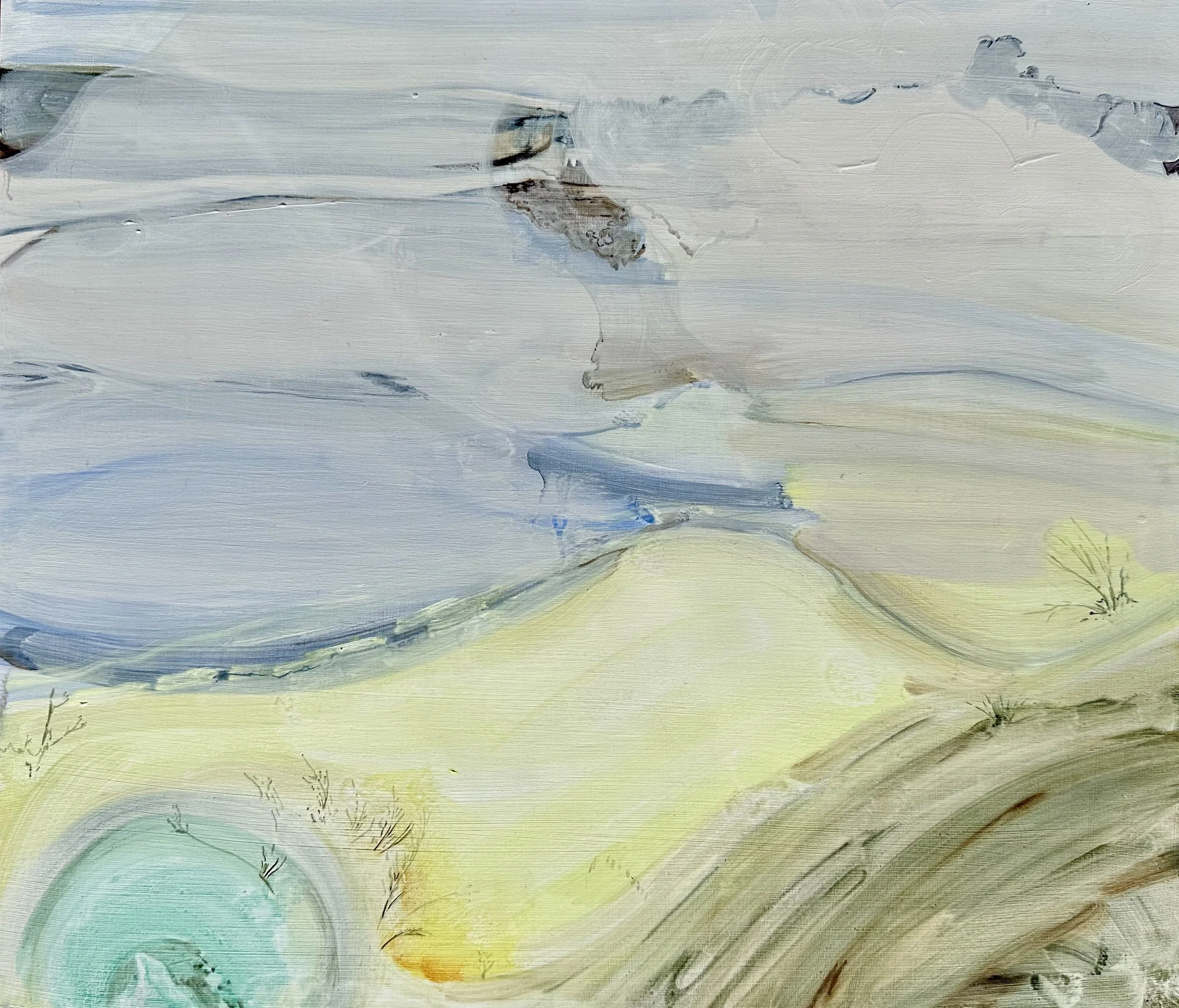 Thermal Spring (Pink), oil on board, 35 x 40 cm, 2025