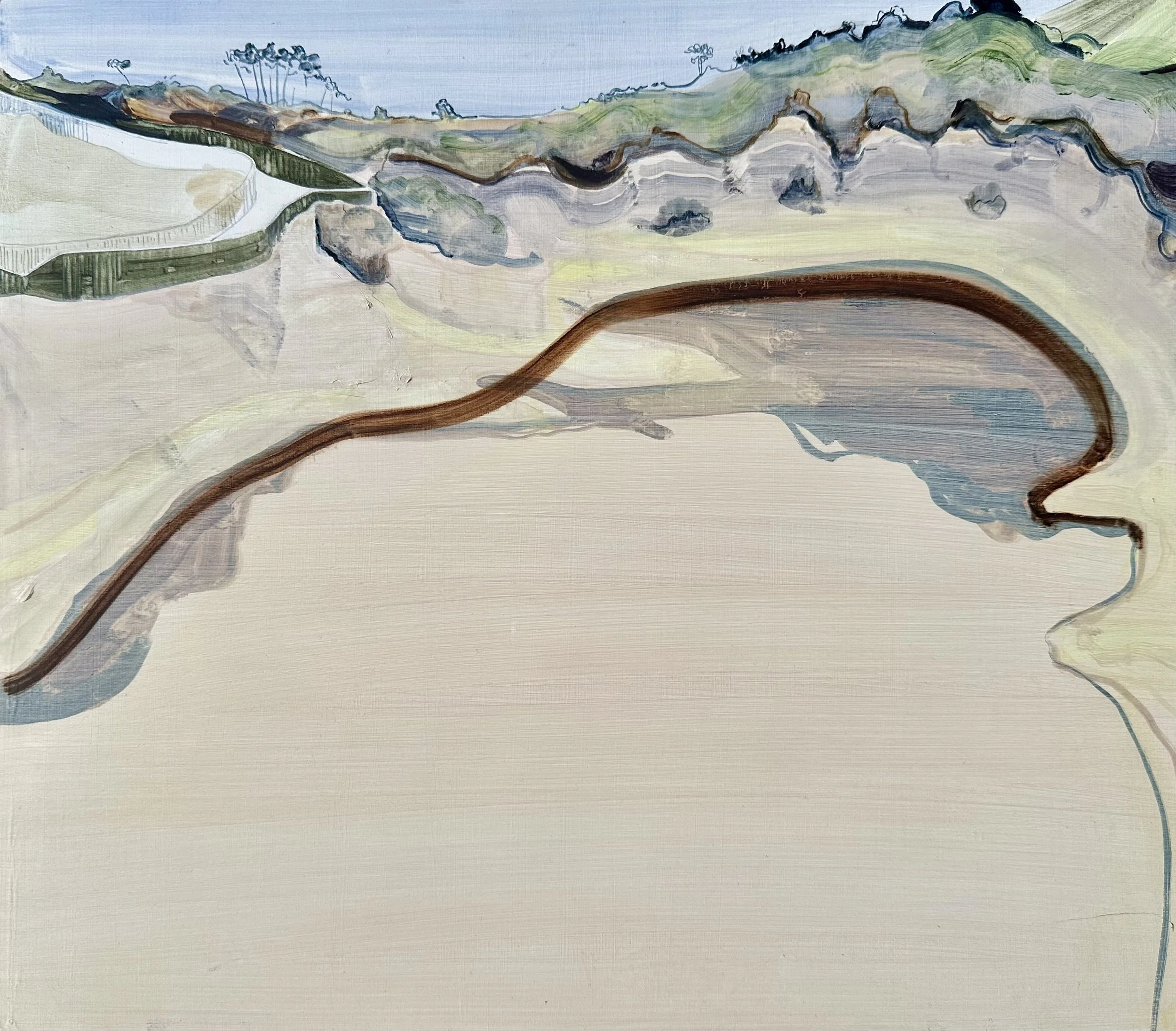 Thermal Spring (Pink), oil on board, 35 x 40 cm, 2025