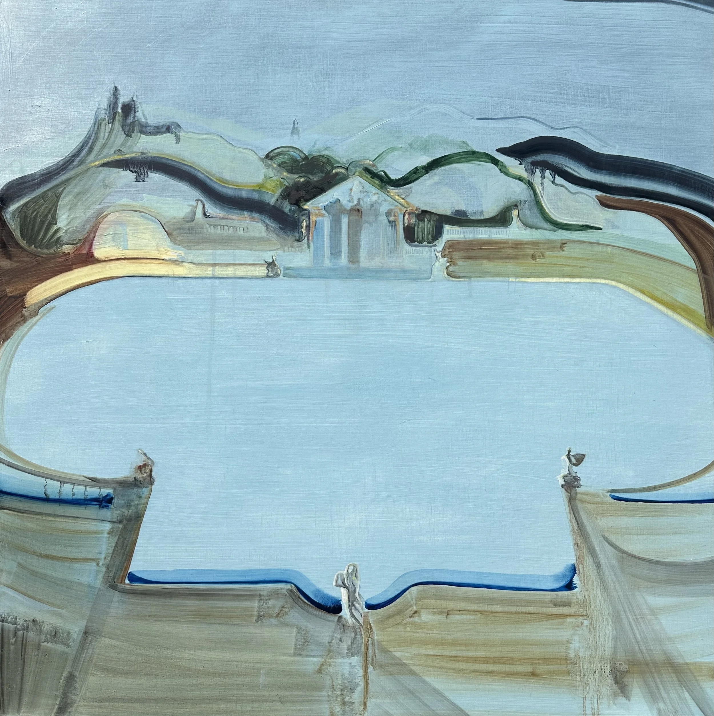 Neptune Pool, oil on board, 70 x 70 cm, 2025