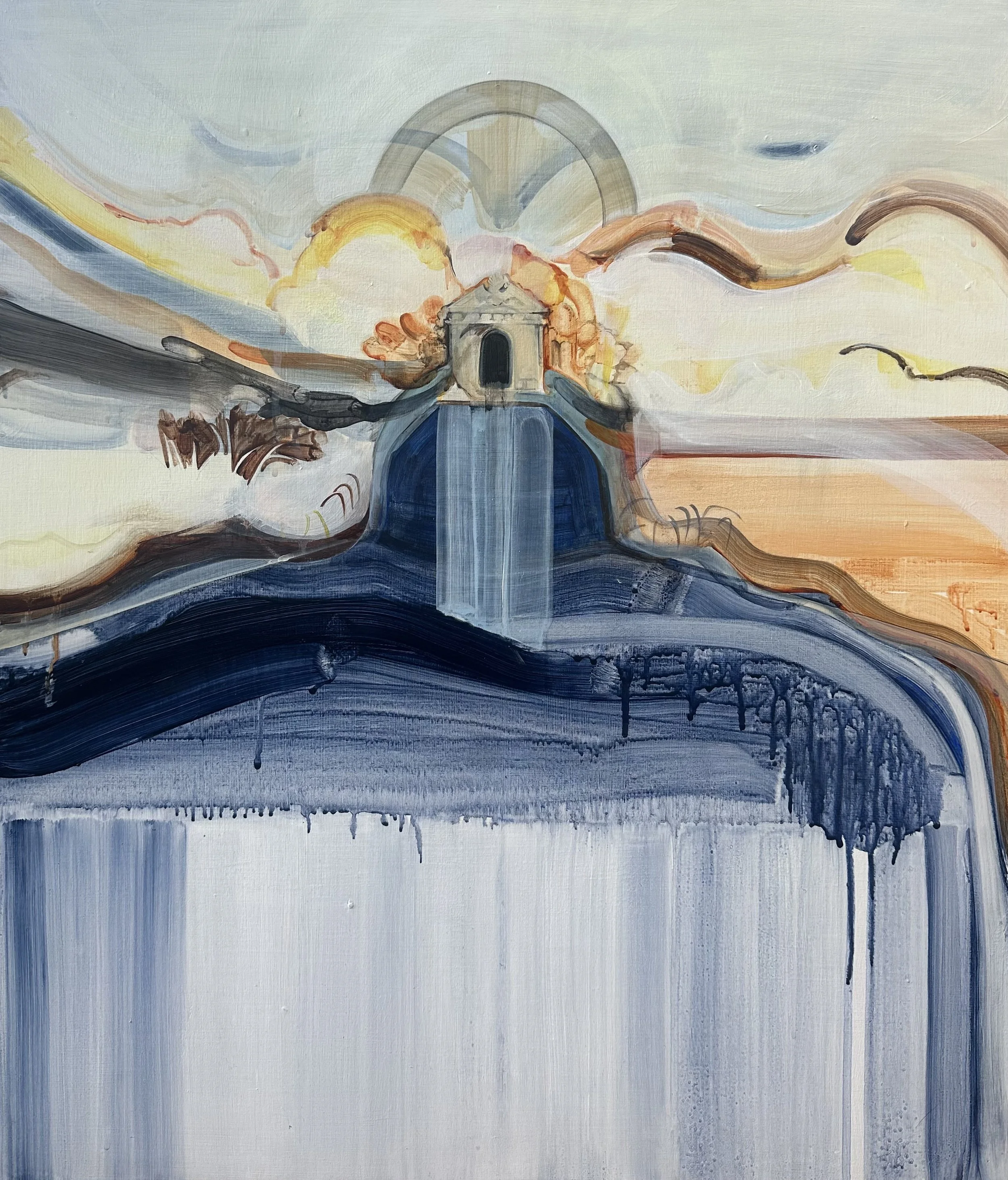 Indigo Garden, acrylic and goauche on board, 70 x 60 cm, 2026