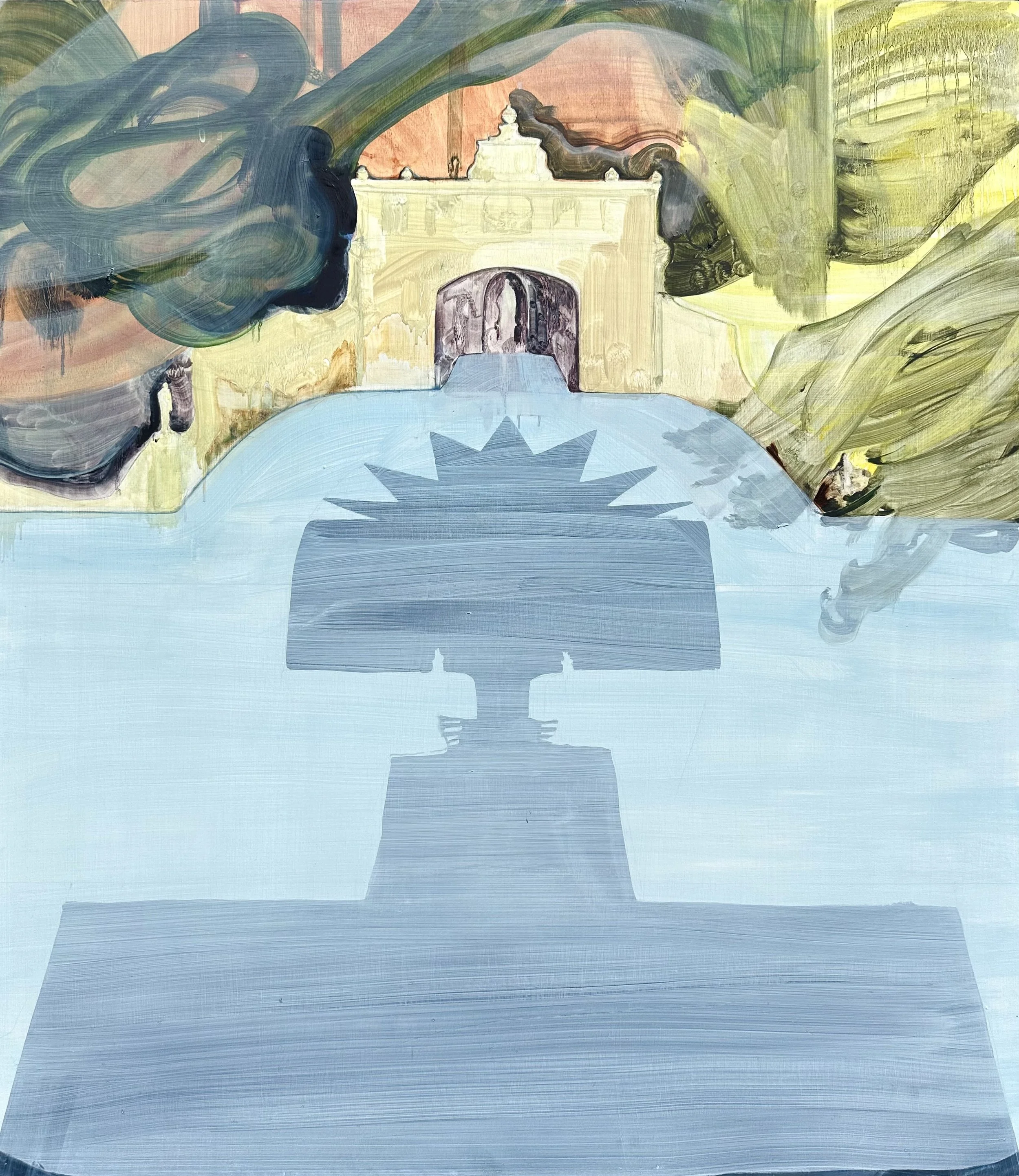 Folly, oil on board, 80 x 70 cm, 2025