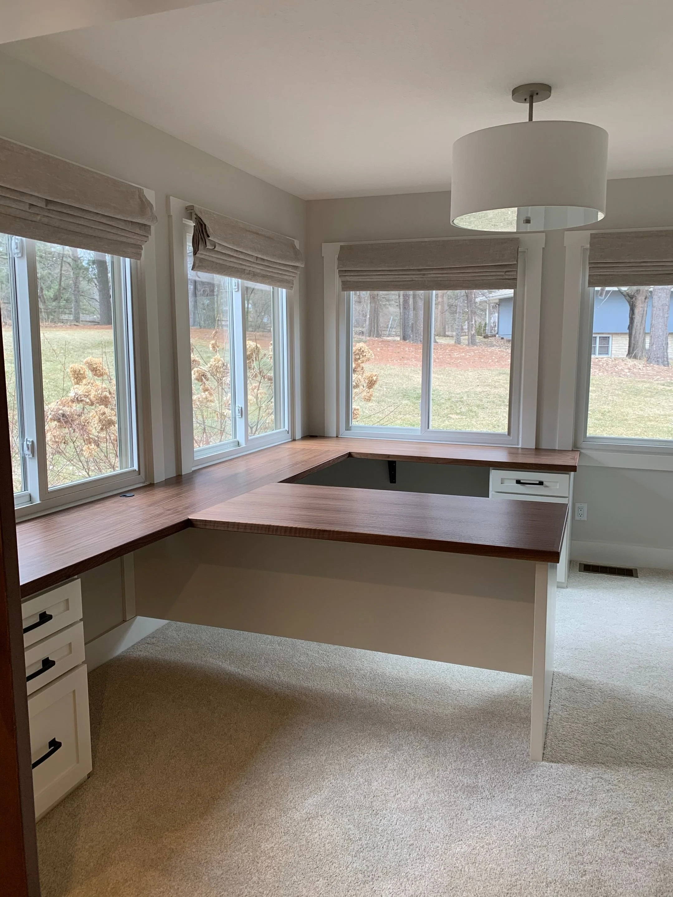 custom office cabinetry | two desks for co-working at home | Sean's cabinetry