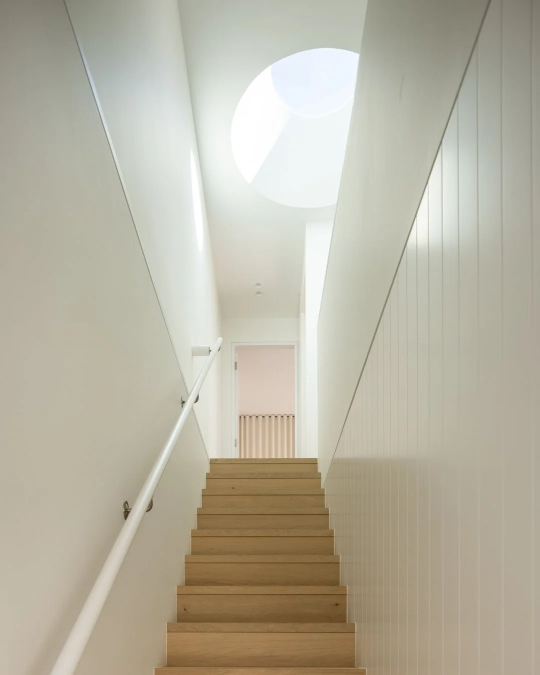 Glenayr House | Thoughtful Design 🤍

Before the renovation, the staircase was dark and closed-in &mdash; with heavy panelling, worn carpet, and little natural light.

Now, a stunning conical skylight transforms the space, drawing sunlight deep into 