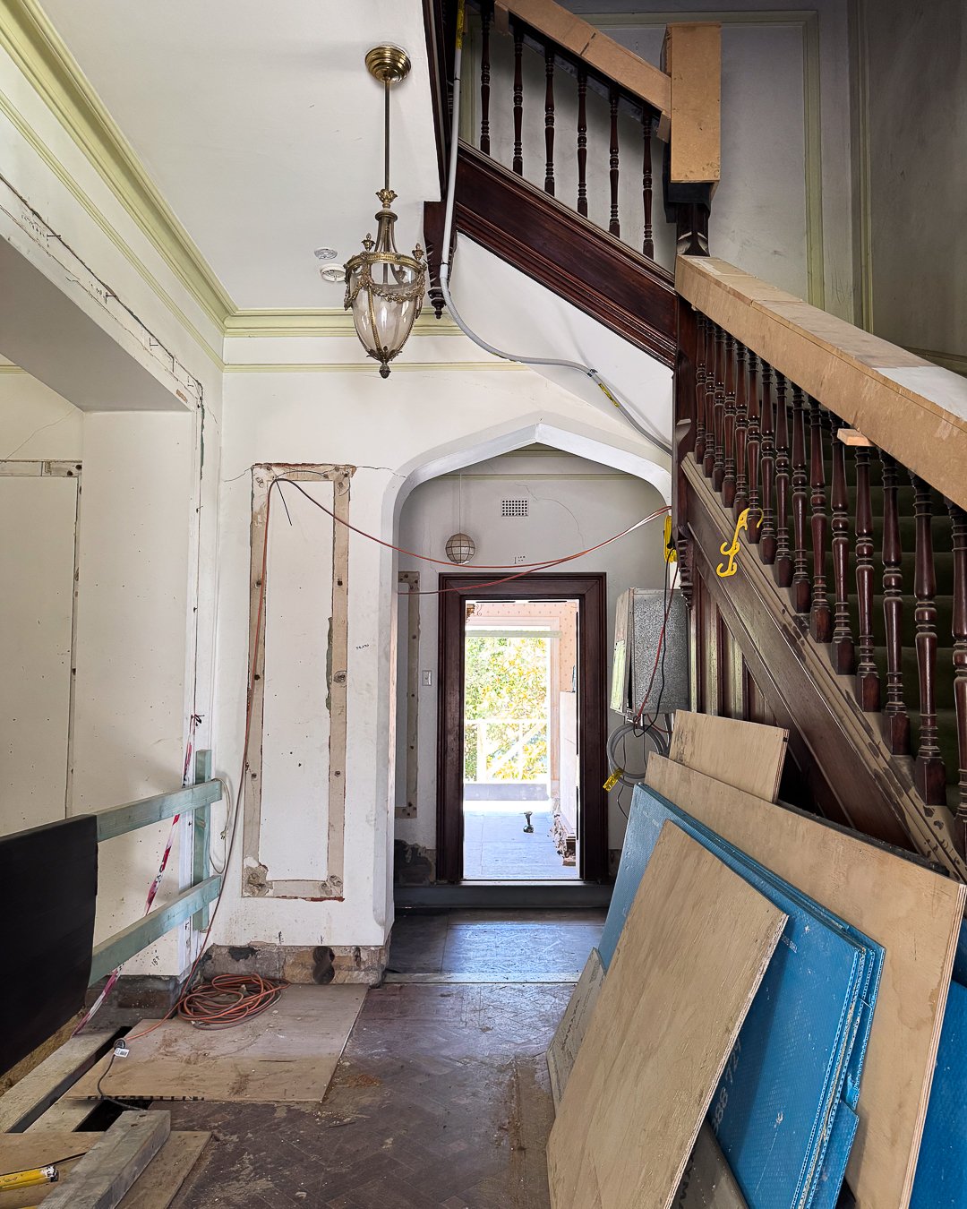 Frederick House | Progress Report 🛠️

A careful balance of protection and progress on site. The original staircase has now been secured and wrapped, safeguarded from surrounding works as it awaits restoration.

With the house stripped back to its sa