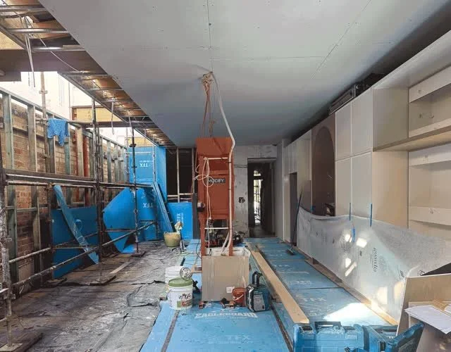 Park Terrace | Progress Report 🛠️

The full-width living and dining space is beginning to take shape, with custom joinery now installed where the original kitchen once sat. We&rsquo;re awaiting the arrival of the new skylight, which will bring natur