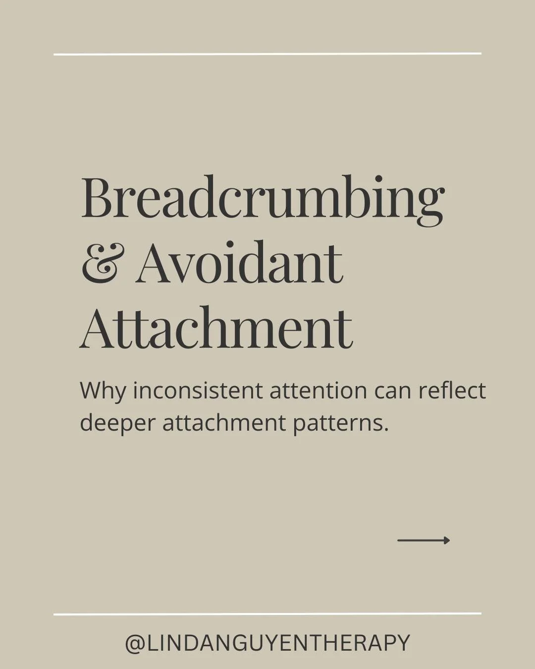 Breadcrumbing can be a sign of avoidant attachment, where someone struggles with closeness but still wants to maintain some connection.

If you&rsquo;ve been on the receiving end, it&rsquo;s not a reflection of your value. Awareness, clear boundaries