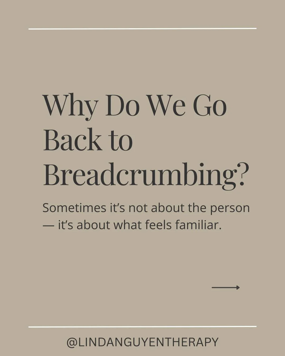 Sometimes people return to breadcrumbing dynamics not because they enjoy them &mdash; but because they feel familiar.

If you grew up with inconsistent attention, emotional unpredictability, or relationships where closeness came and went, your nervou