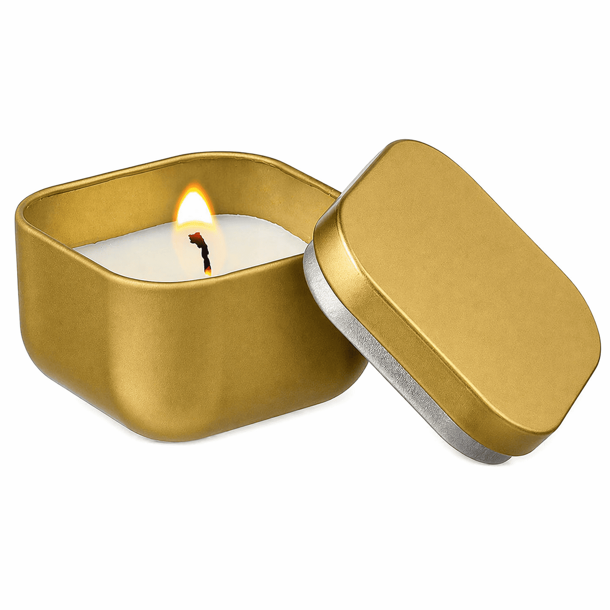 Kerze in Metalldose gold