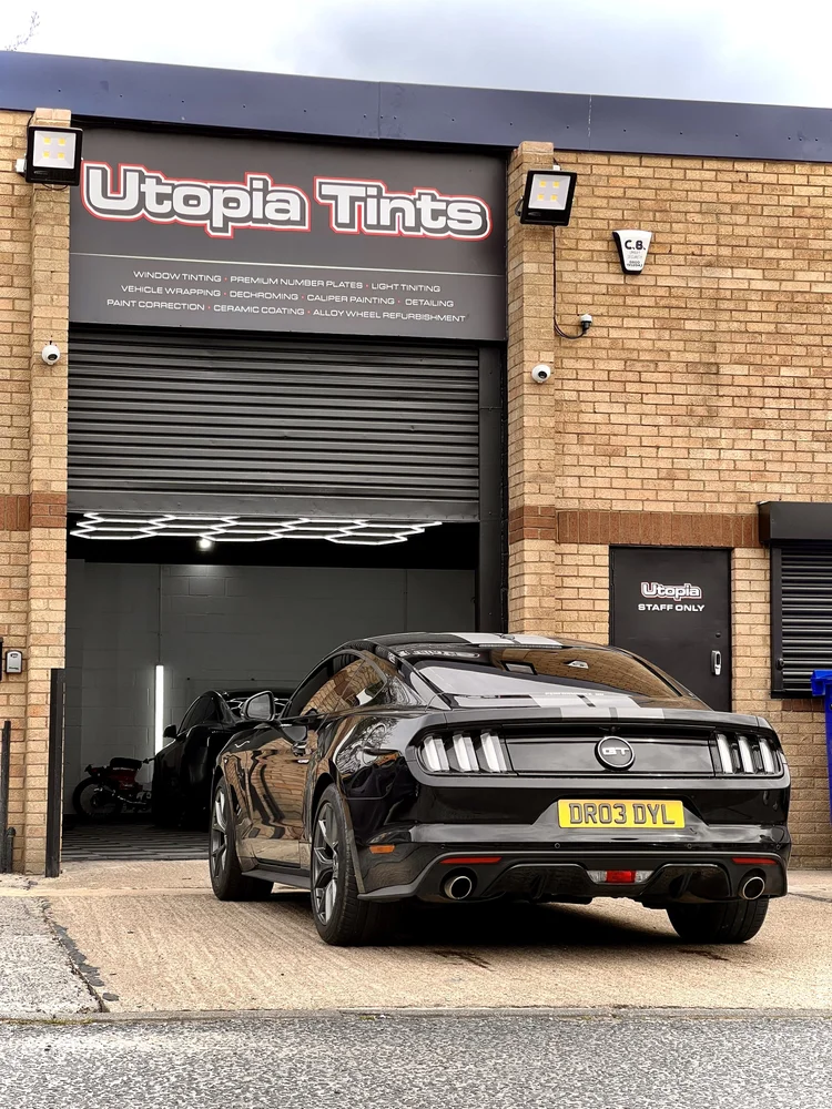 Ford Mustang 20% window tint, Cockerton Darlington customer at Utopia Tints
