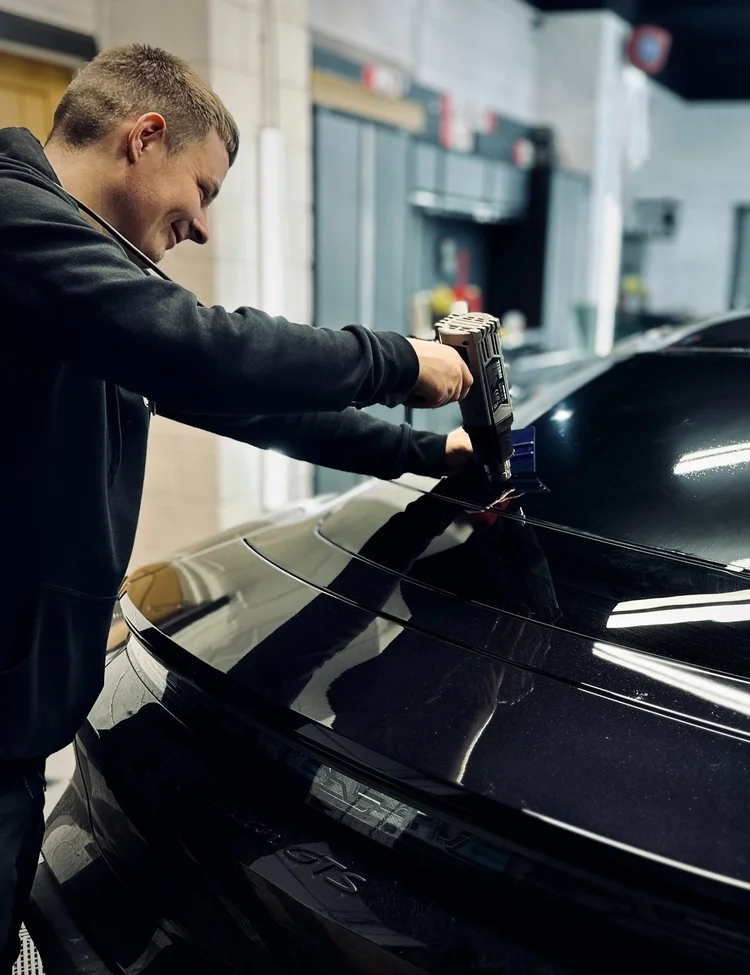 Porsche Taycan GTS 20% window tint, Eastbourne Darlington customer, Utopia Tints Durham