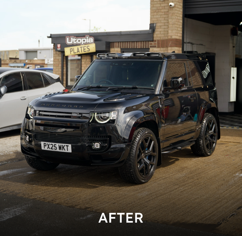 Extended Black Exterior Pack fitted to a Land Rover Defender