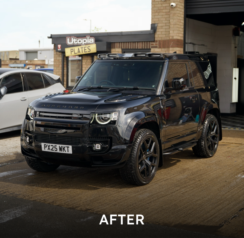 Extended black pack fitted to a Land Rover Defender by Utopia