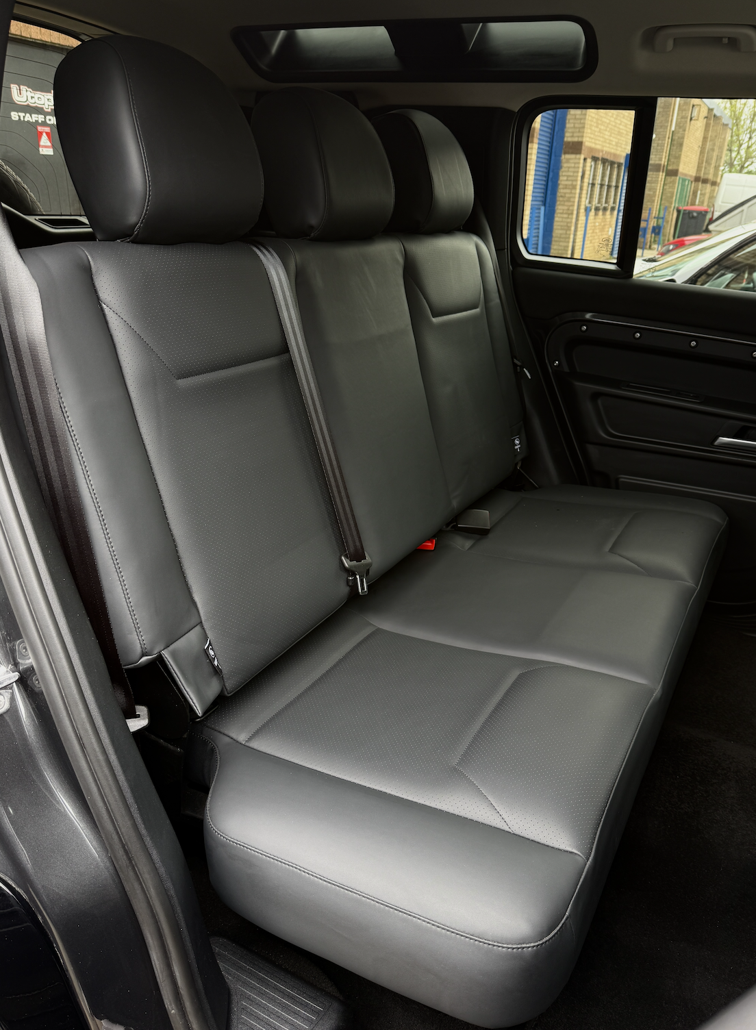Defender seat conversion - showing the finished leather seats