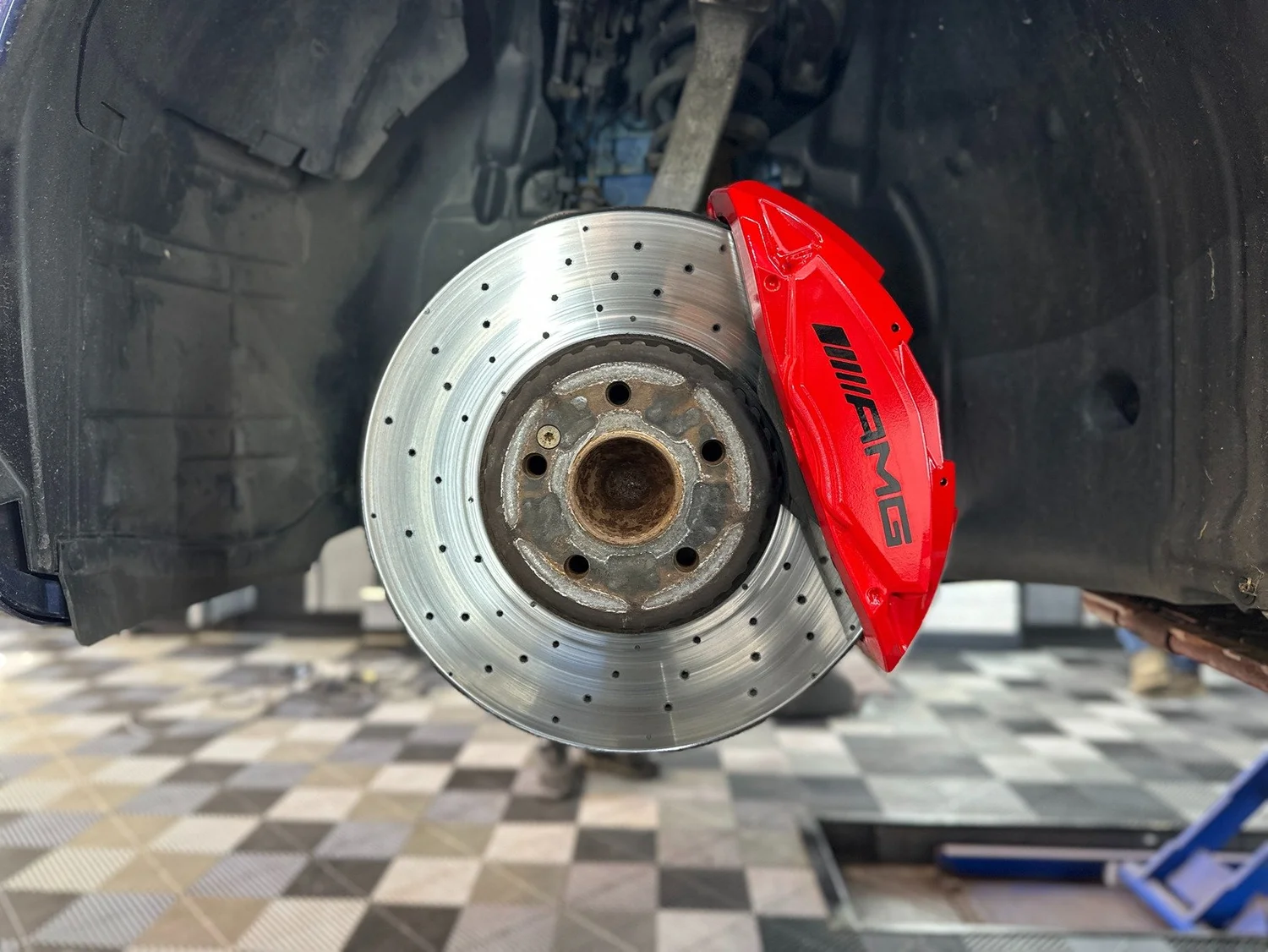 Brake caliper after painting at Utopia Tints Durham