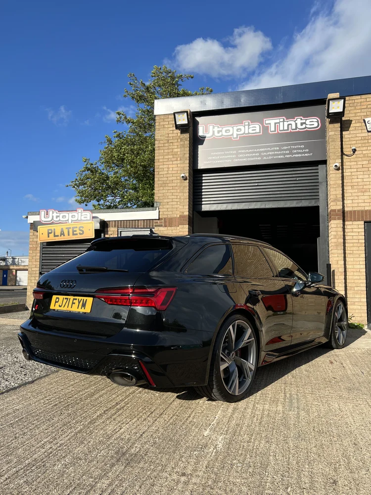 Audi RS6 rear tints close-up, Middleton St George Darlington customer at Utopia Tints