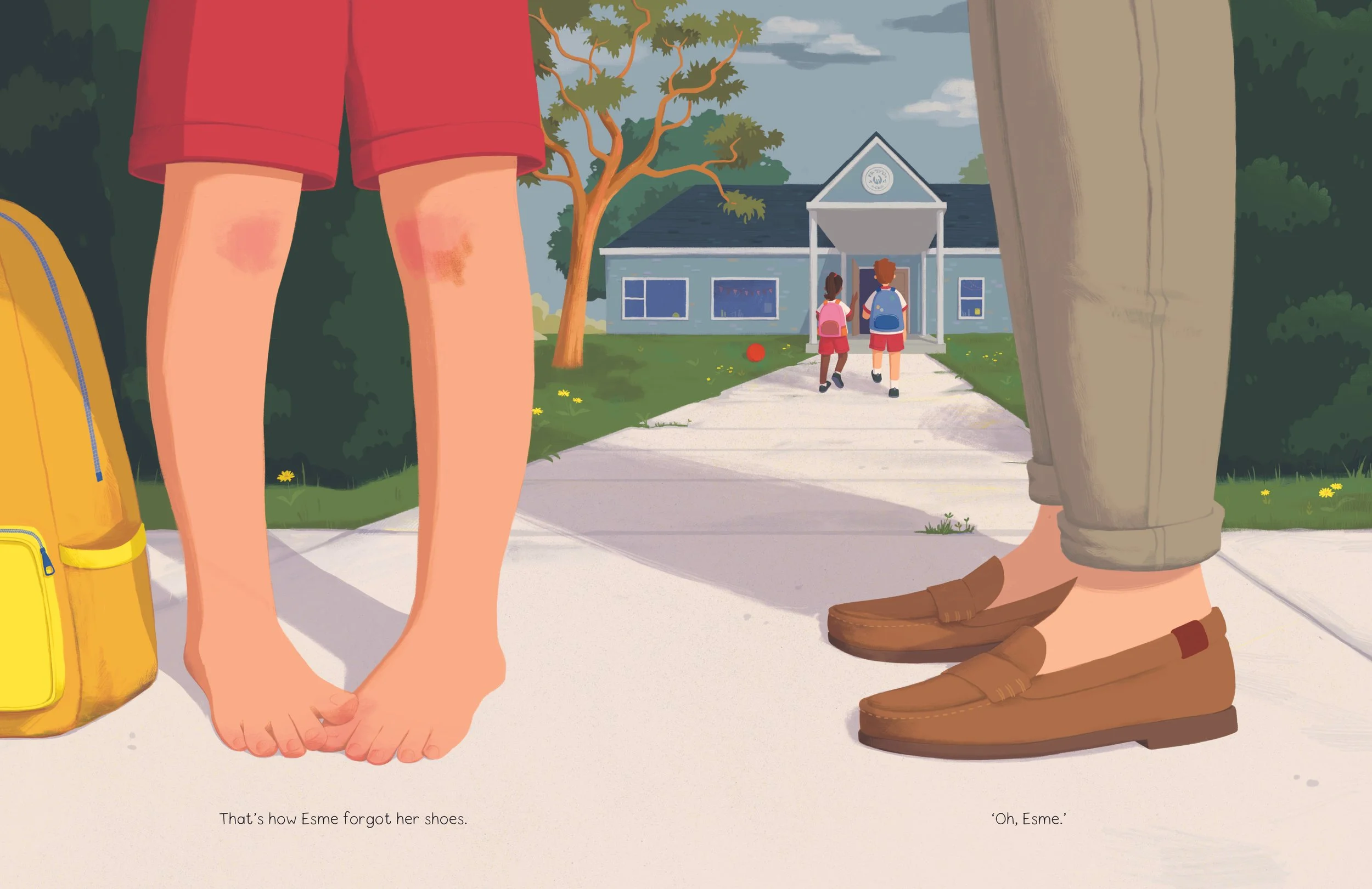 A sneak peak of the picture book Oh, Esme! by Kim de Haan: Esme gets distracted by her imagination