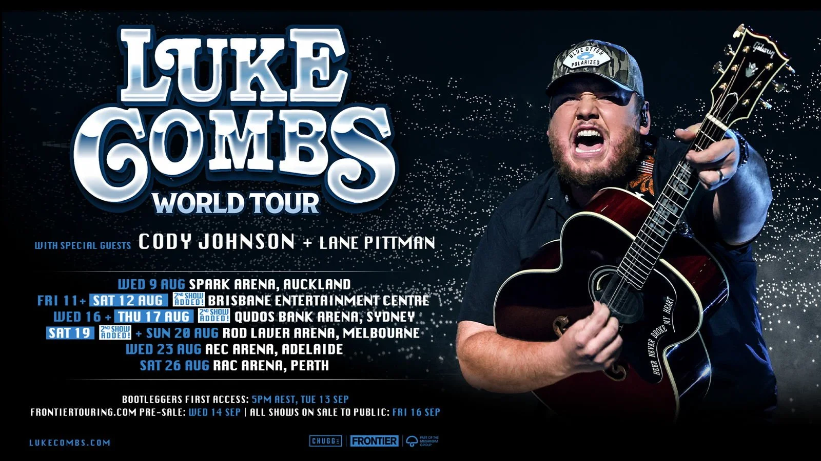 Luke Combs announces second Brisbane, Sydney &amp; Melbourne show due to overwhelming demand