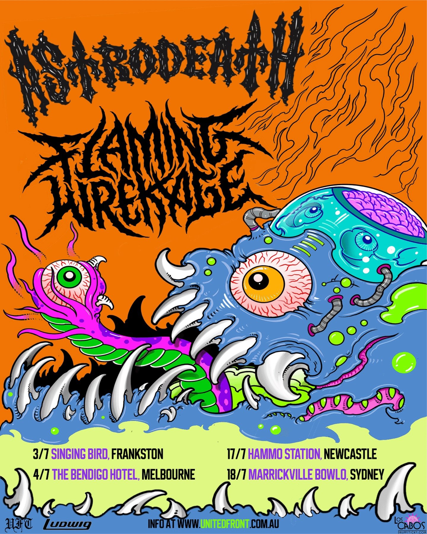 @astrodeathband and @flamingwrekageaus are teaming up for a co-headline run this July.

Stoner doom vs full-throttle thrash. Fuzz, speed and straight chaos.

If you&rsquo;ve seen either of these bands live, you already know how this goes.

Tickets vi