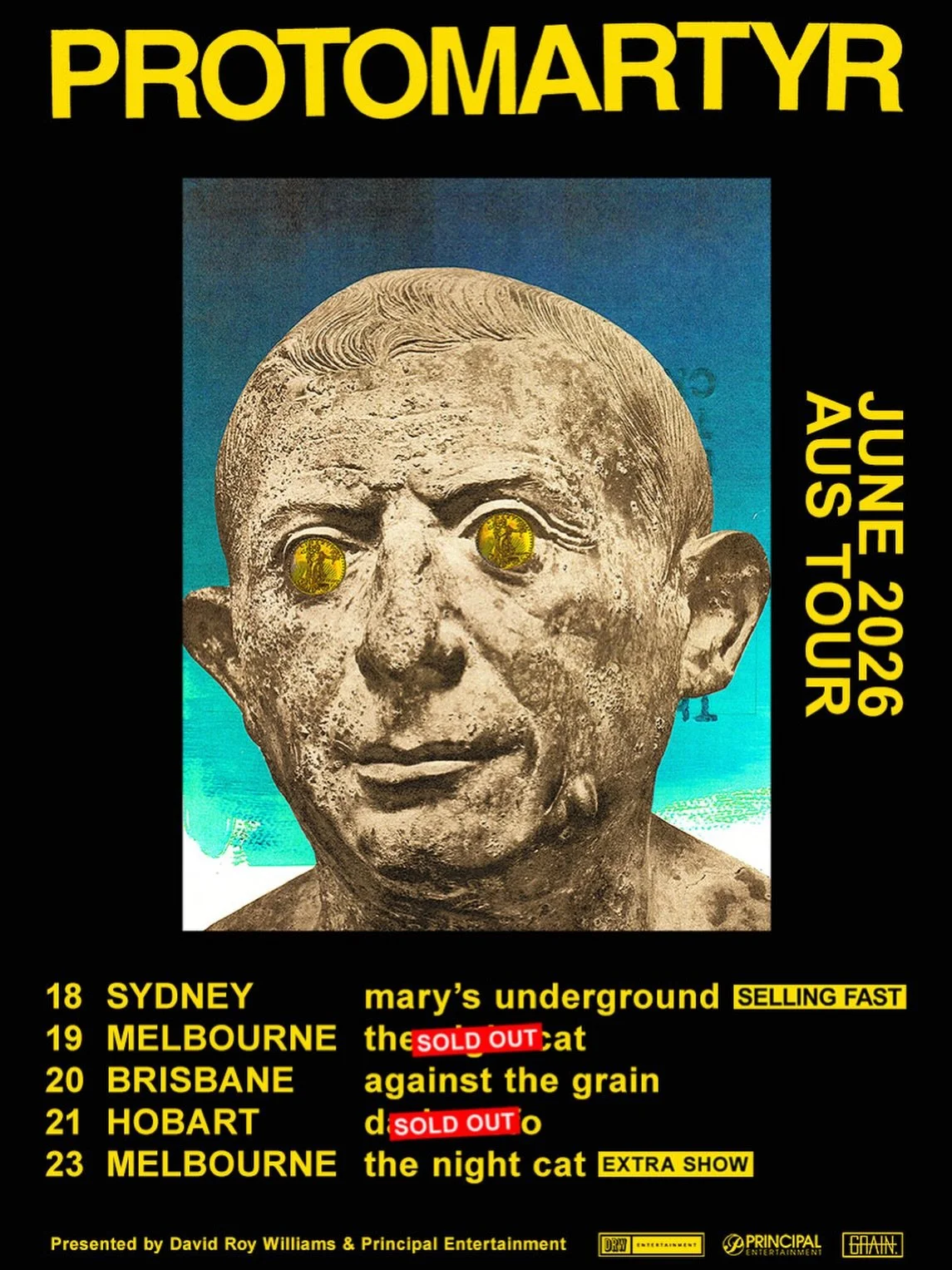 @protomartyrband are heading back to Australia in June. It&rsquo;s their first run here in eight years.

The Detroit post-punk group will have headline shows in Sydney, Melbourne and Brisbane, plus a @dark_mofo slot in Hobart. Tickets are on sale now