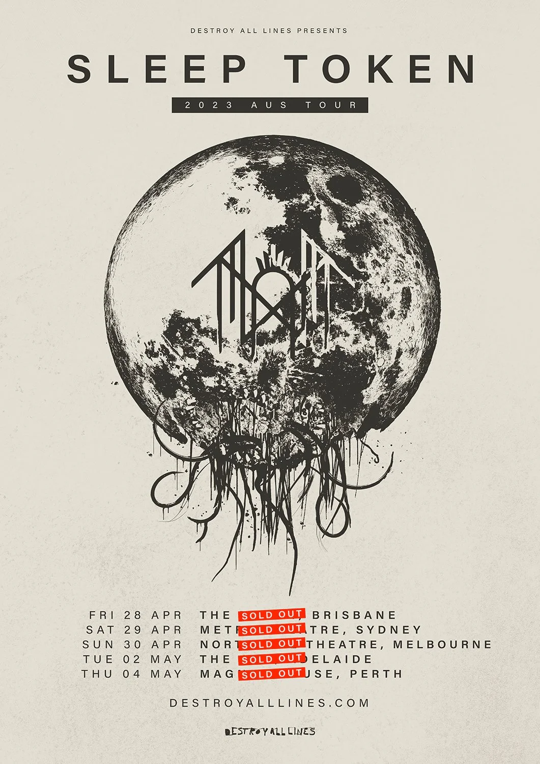 Sleep Token sold out Australian tour poster