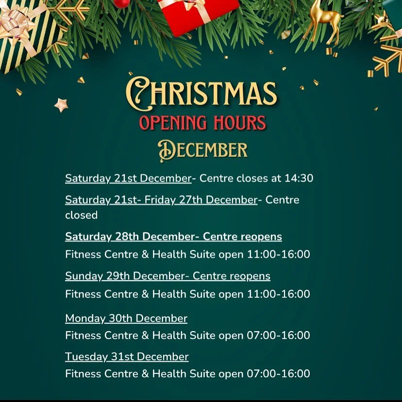 🎄 Christmas Opening Hours &amp; Swim Timetables 2025 🎄

Here are our Christmas opening hours and swim timetables for the festive period!

🏊&zwj;♂️ We have extra public swims running from December 28th to January 5th 🏊&zwj;♀️