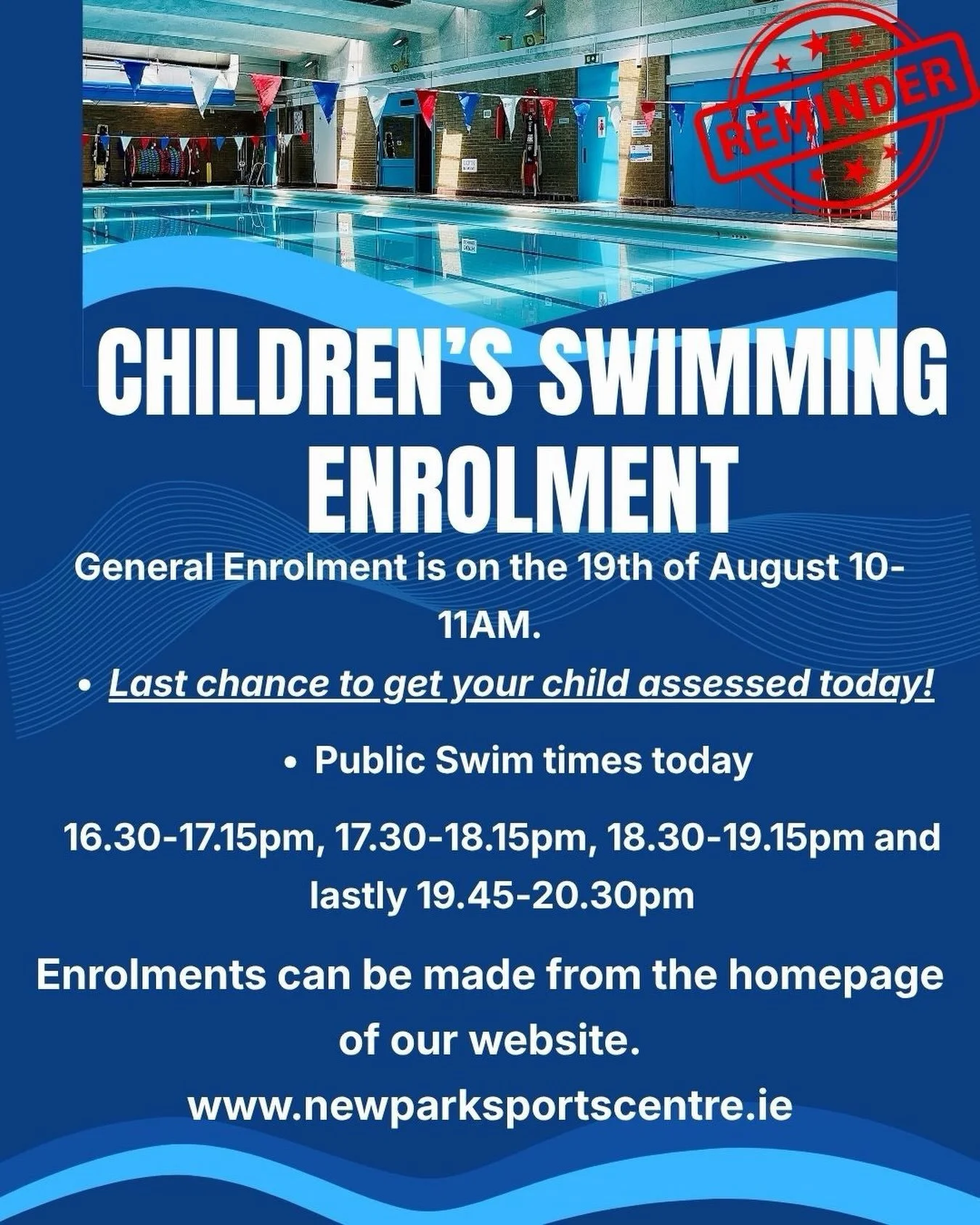 ⏰ LAST CHANCE! 🏊&zwj;♀️🏊&zwj;♂️

Don&rsquo;t miss your final opportunity to get your child assessed today before enrolment opens tomorrow at 10am! 🚨

Make sure they&rsquo;re assessed in one of our public swims and ready to secure their place for t