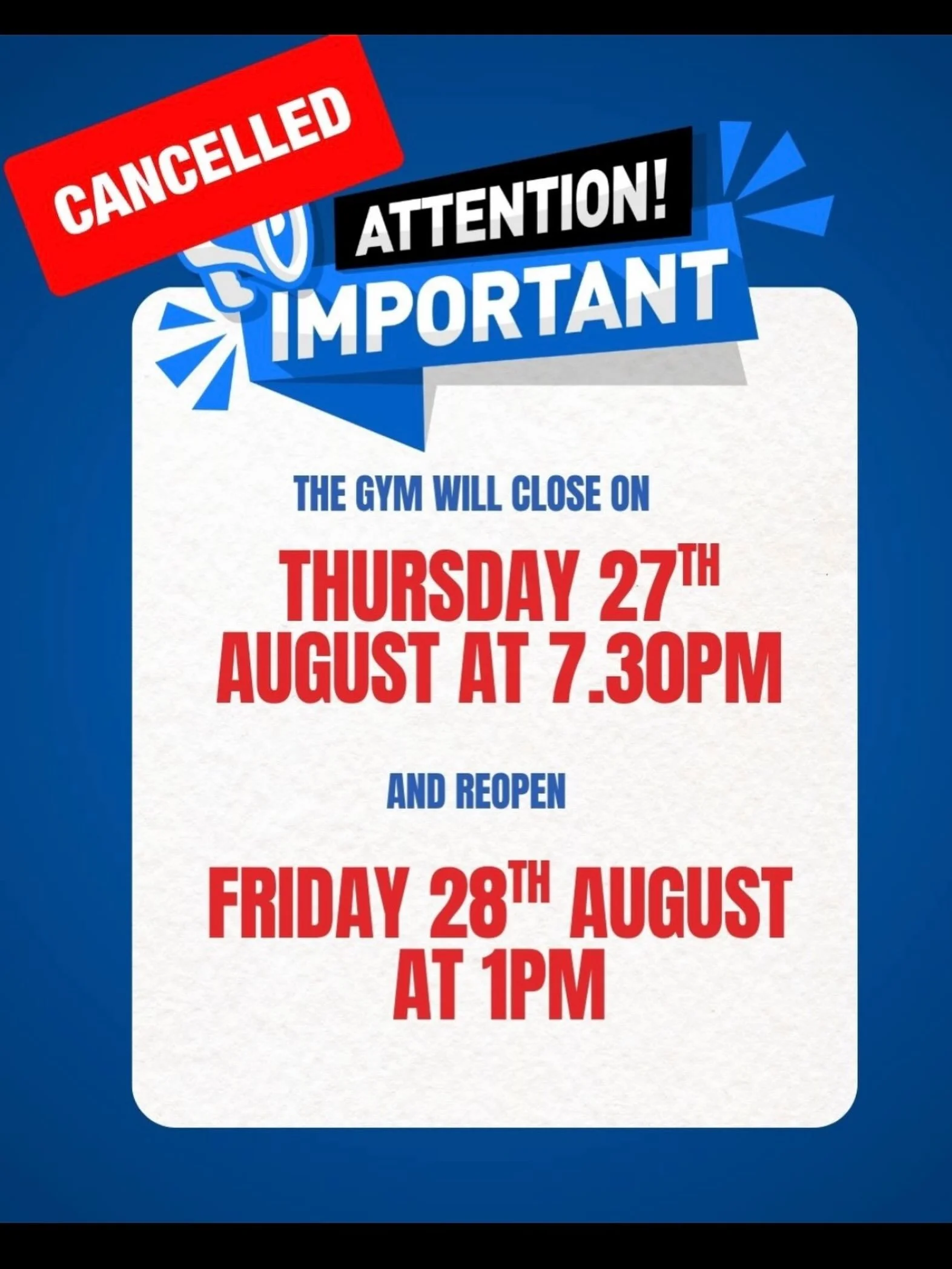 Attentions Customers!

Due to a warehouse issue with our gym equipment suppliers. Our gym equipment install is now postponed to a future date. We will contact all members when we know more. 

As a result, our gym remains open during its normal hours 