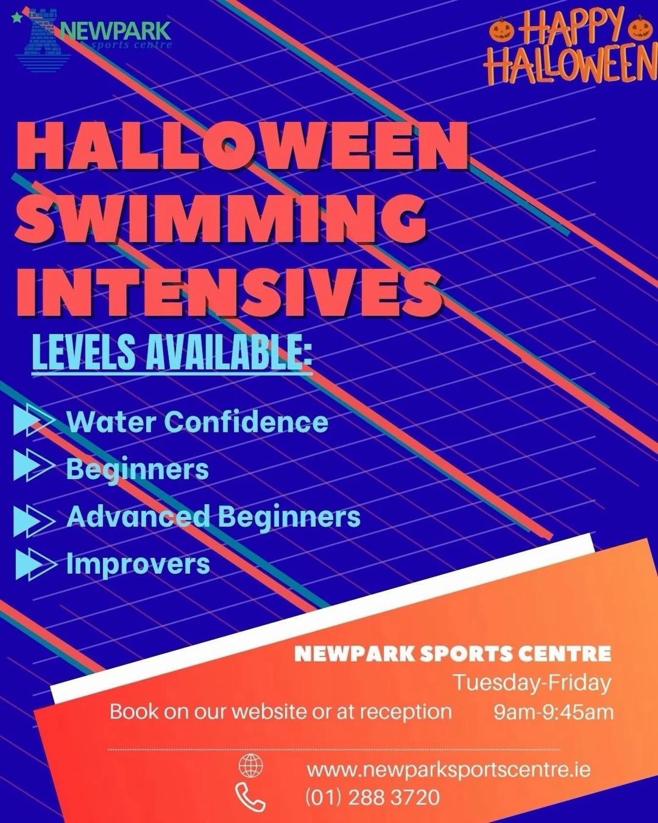 🎃👻 HALLOWEEN SWIMMING INTENSIVES! 🏊&zwj;♀️🕷️

Get your little swimmers ready for a spooktacular week in the pool! 👻🎃

Our Swimming Intensives are running during Halloween week, 26th&ndash;30th October, giving children the perfect opportunity to