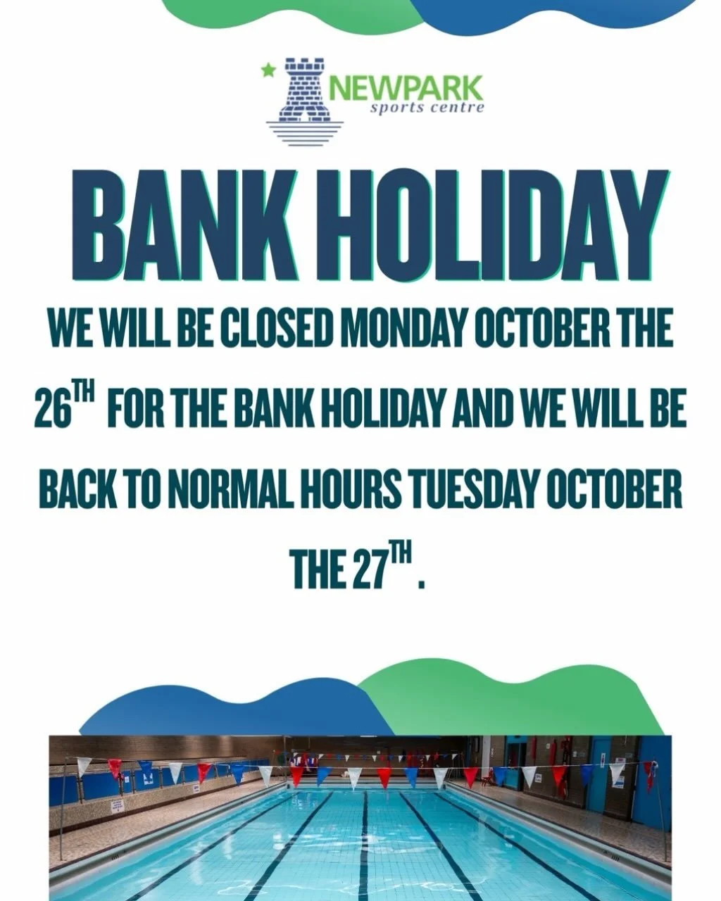 We will be closed for the bank holiday Monday the 26th of October and normal hours will resume the following day Tuesday the 27th of October.

Enjoy the extra long weekend
#break#holiday#relax#rest#recover