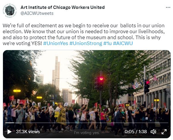 Let&rsquo;s spotlight some of the work that won in the 2022 Labor Media Awards! Congrats to @aic_wu for their 1st Place win for Best Promotional Video among Local/Regional unions! Watch at https://twitter.com/i/status/1469317582285152271