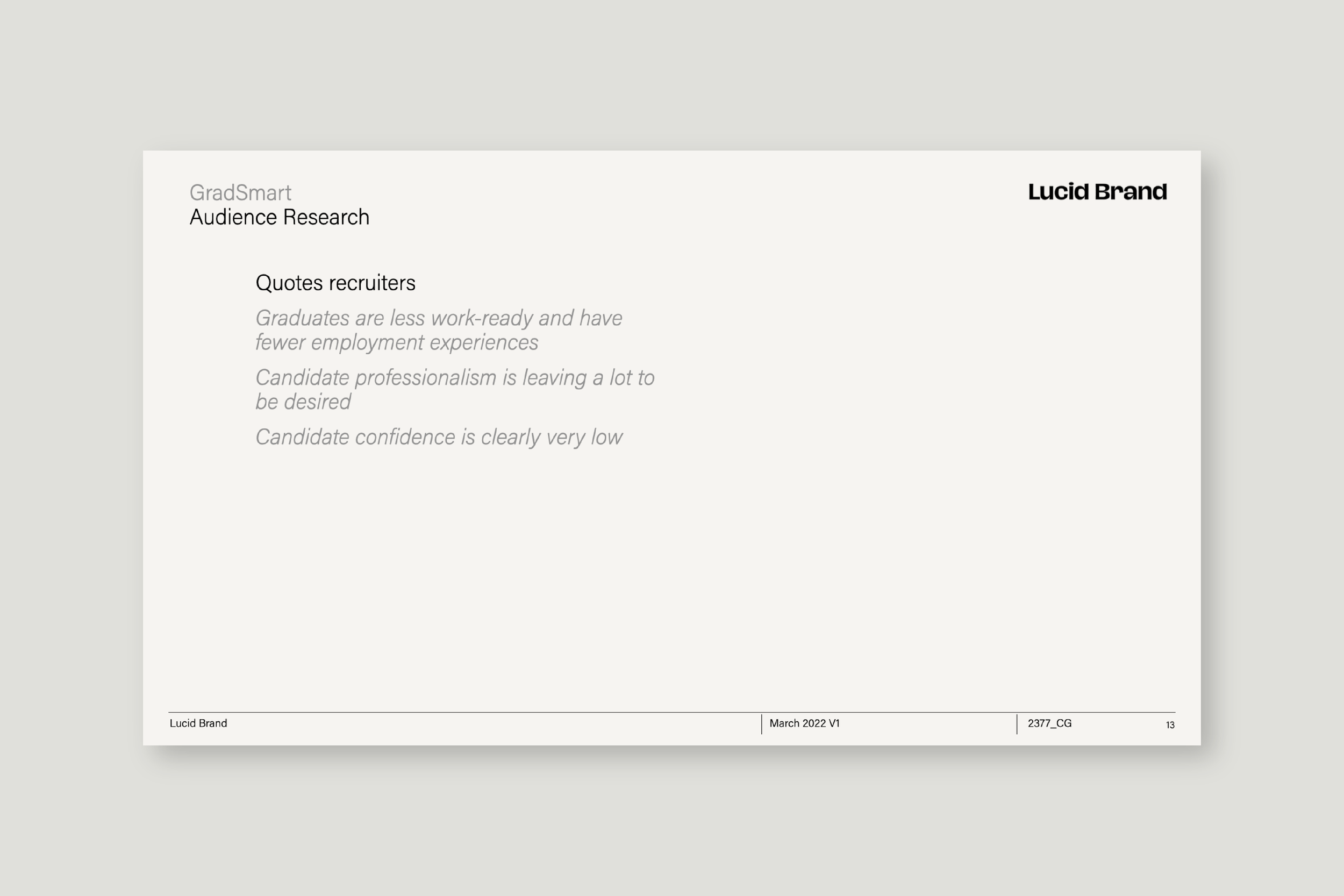 Recruiters consistently report declining readiness, professionalism, and confidence among graduates entering the recruitment process.