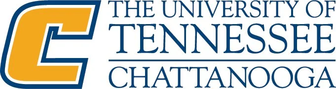 The University of Tennessee at Chattanooga logo featuring a stylized 'C' in gold with blue text.