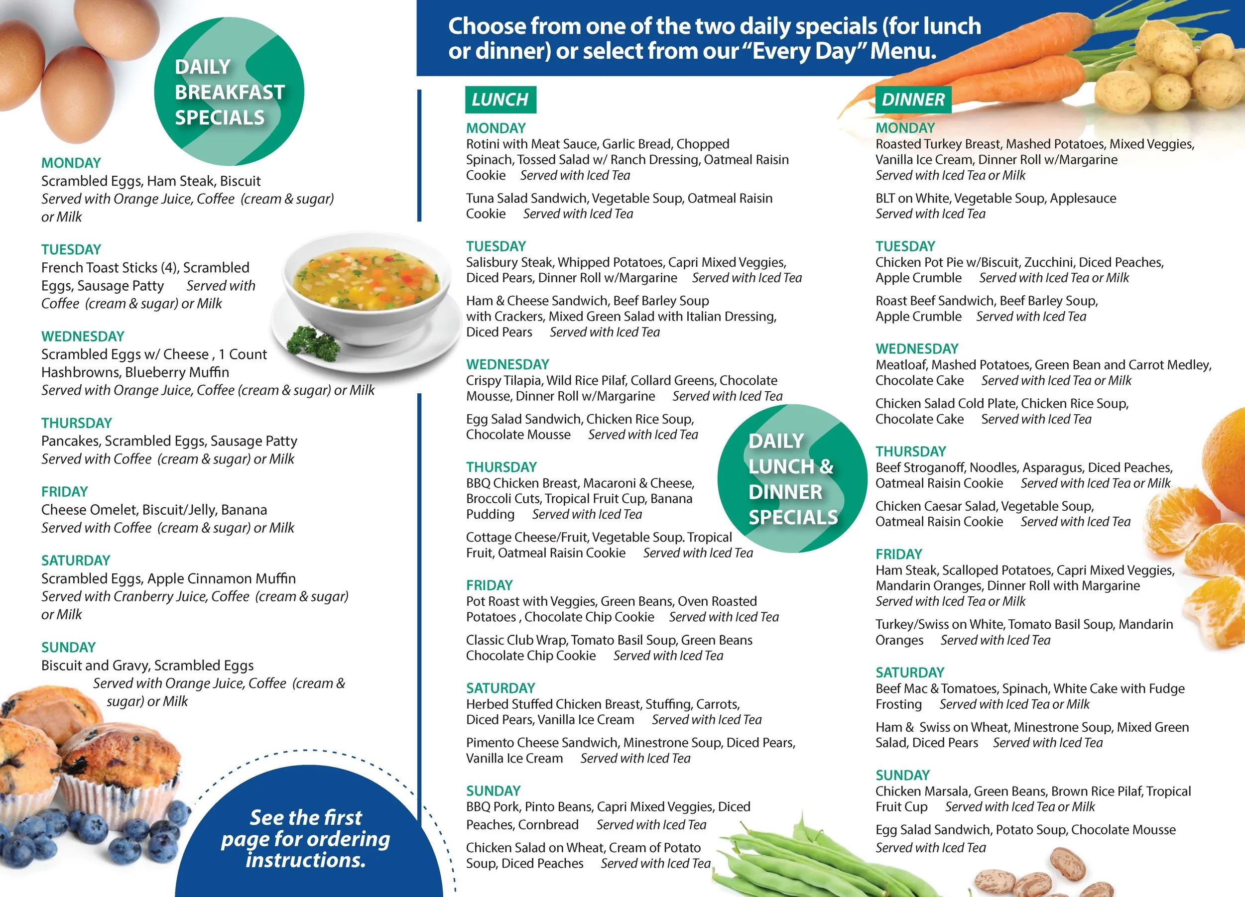 Patient Daily Menu | Discover & Dine Today — Siskin Hospital for ...
