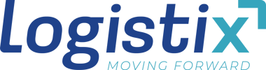 Logistix logo with the slogan 'Moving Forward' in blue and teal text.