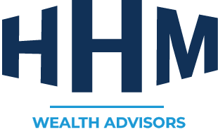 Logo for HHM Wealth Advisors with stylized text and a horizontal line.