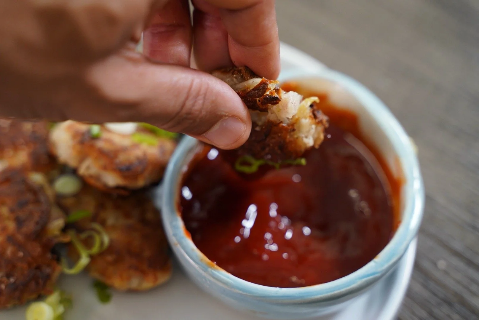 Taro Fritters w/ Spicy Ketchup