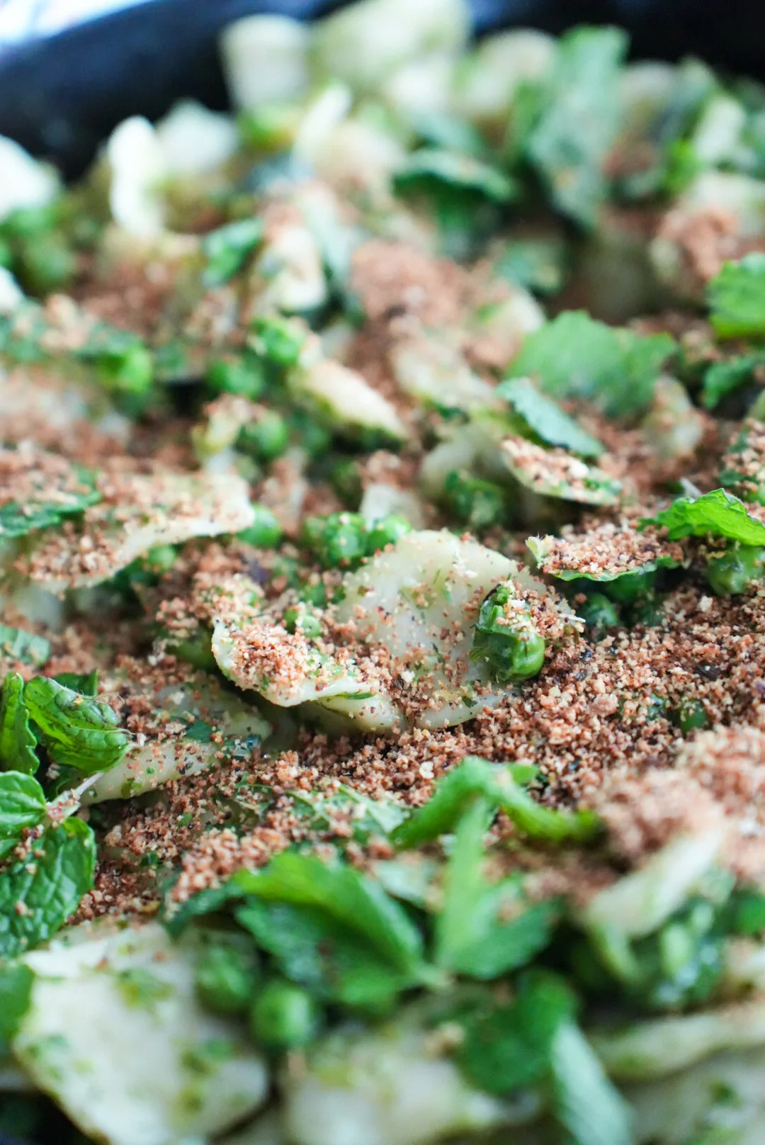 Orichette w/ Herb Pistou and Crispy Toasted Okara