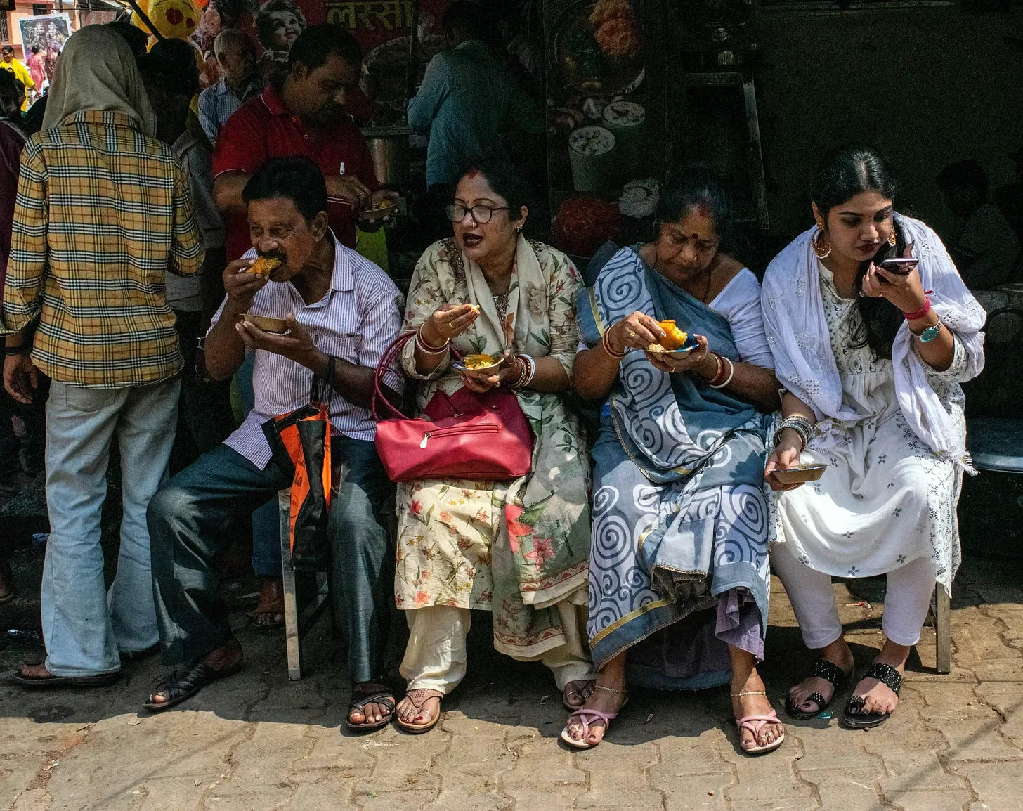Family and friends gather together during the festivities