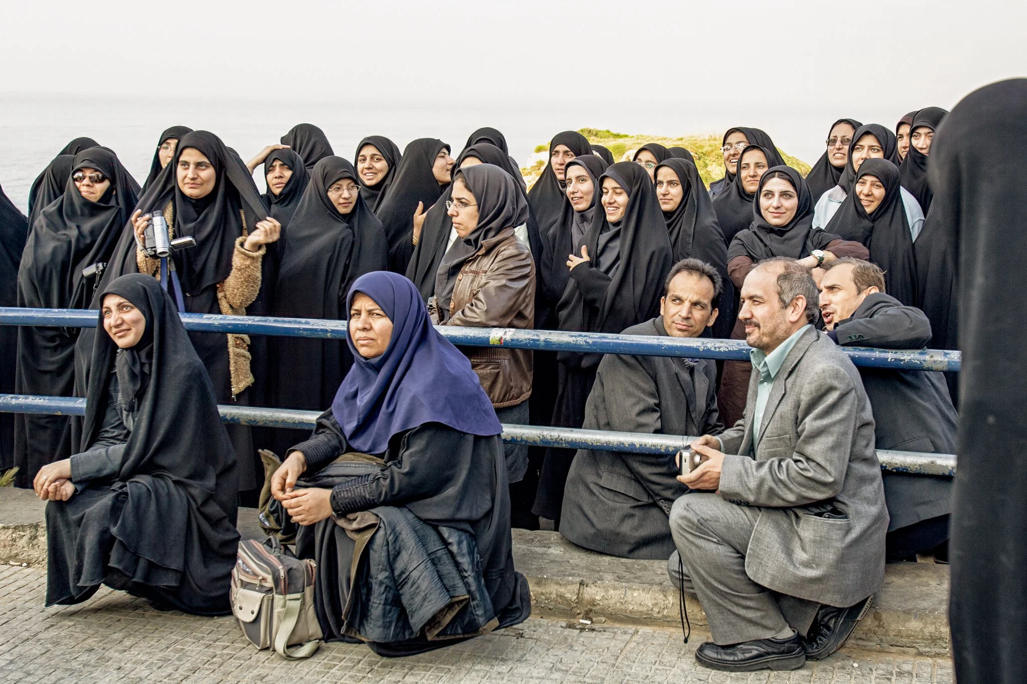 The Tour Group Iranian women visiting holy sites in Lebanon. Rouche Rocks, Lebanon, 2005 Canon 1DMII, 16-35 ©Tina Manley