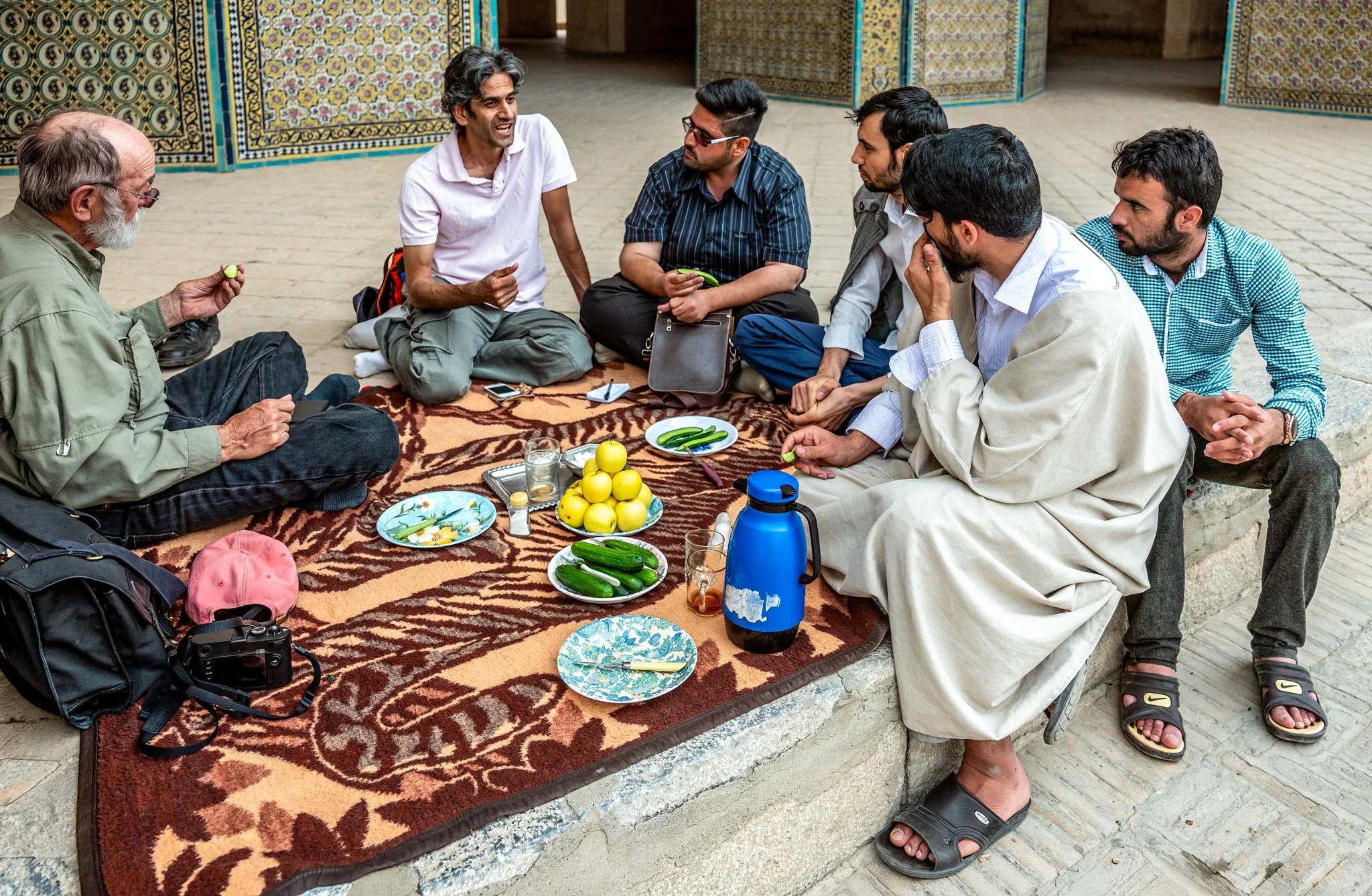 Discussing Religion Agha Bozorg Mosque Madrasa Kashan, Iran, 2016 