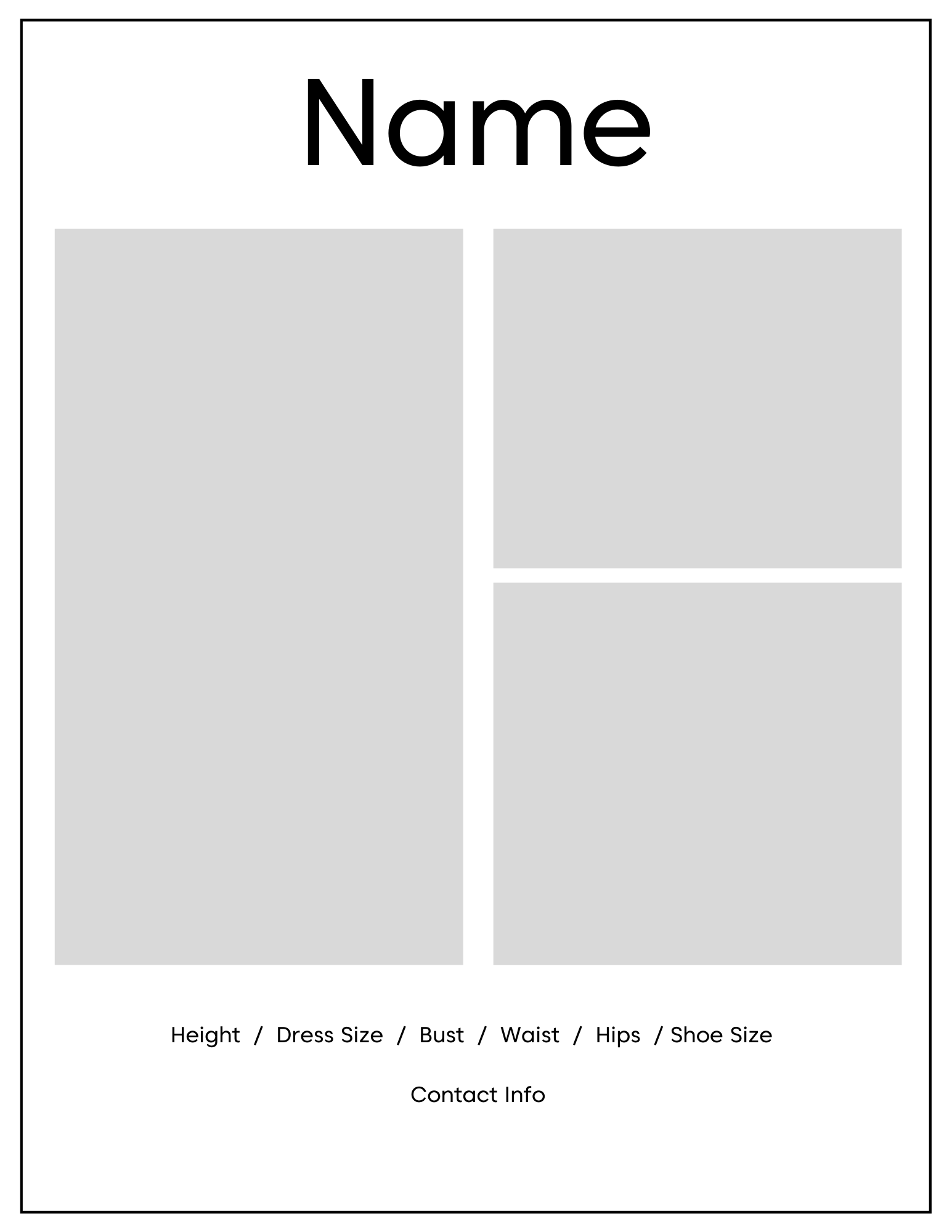 Compcard Example — Hanifa Casting