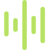 Stylized green soundwave or equalizer graphic.