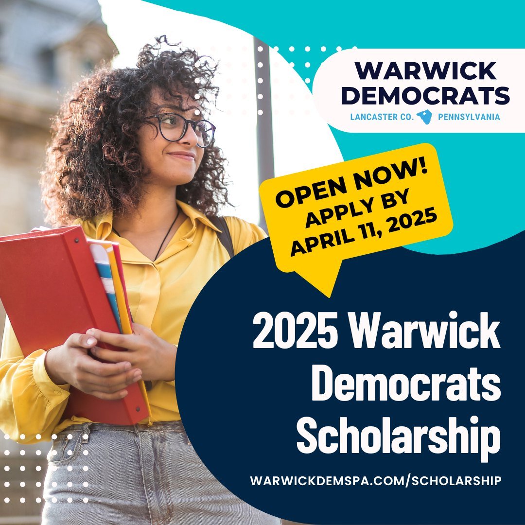 Announcing the Warwick Democrats Scholarship Program! 🎓
The Warwick Democratic Committee is dedicated to supporting the next generation of Democratic leaders, and we're presenting two graduating high school seniors with a $500 scholarship to help fu