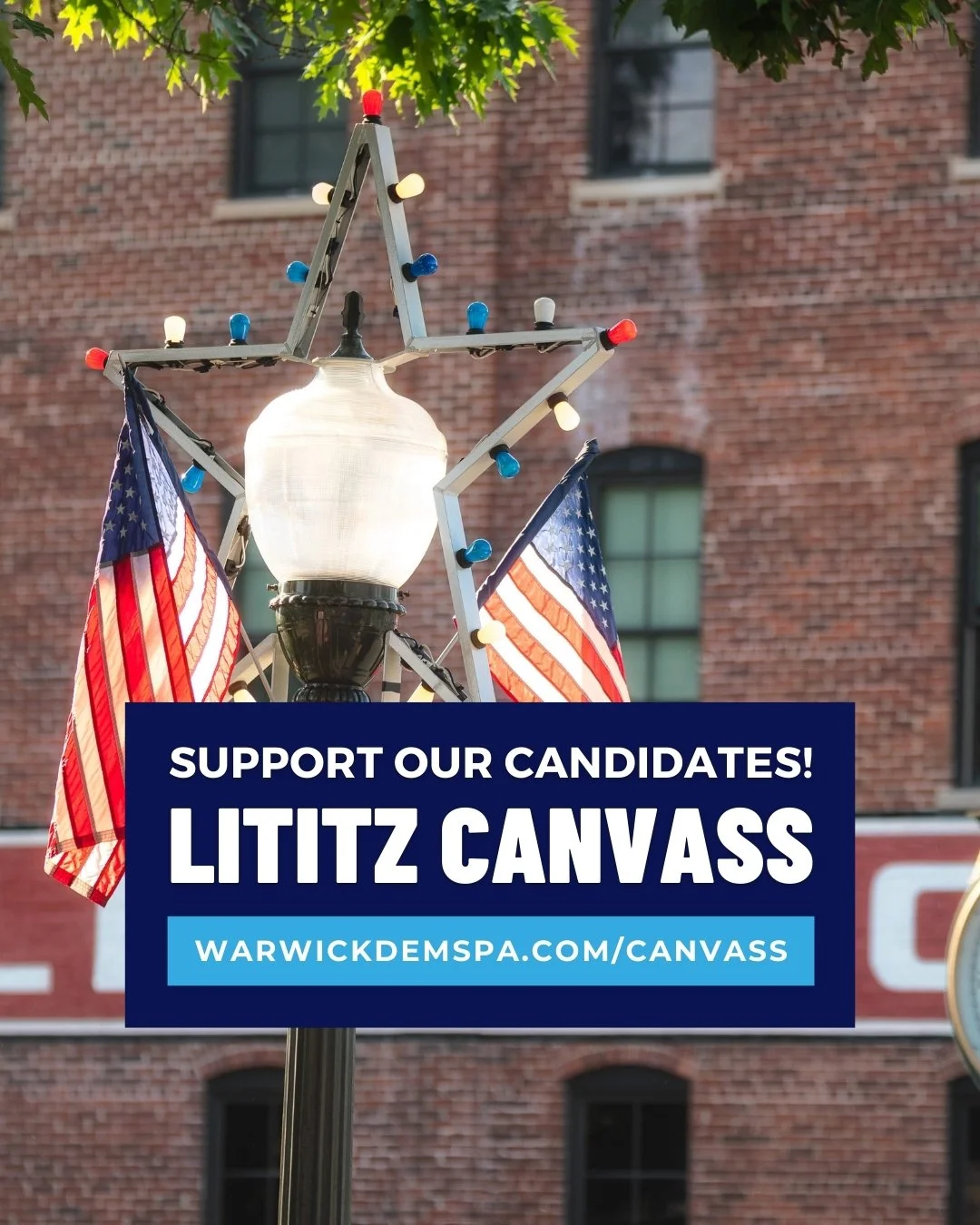 🚪 Ready to make a difference in Lititz? Join us to knock on doors and talk to voters about electing Democrats who care about our schools and community. Training provided&mdash;just bring your energy and walking shoes! ✊
ㅤ
👇Sign up at warwickdemspa.