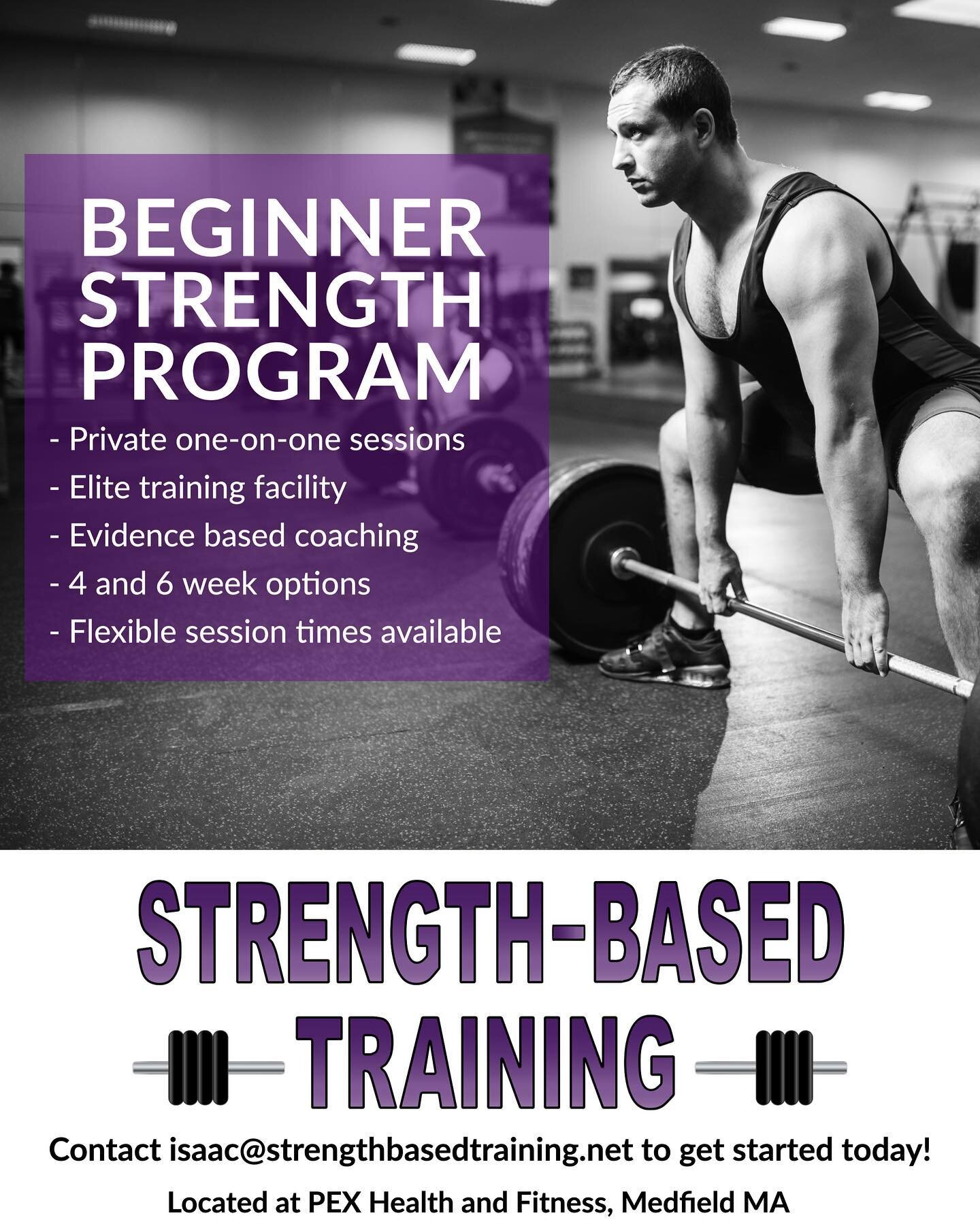 I am excited to be offering a special beginner strength training program starting today!

This program is designed for anyone to walk in on day 1 with no experience and finish the program feeling confident and competent in the gym. 

This program wil