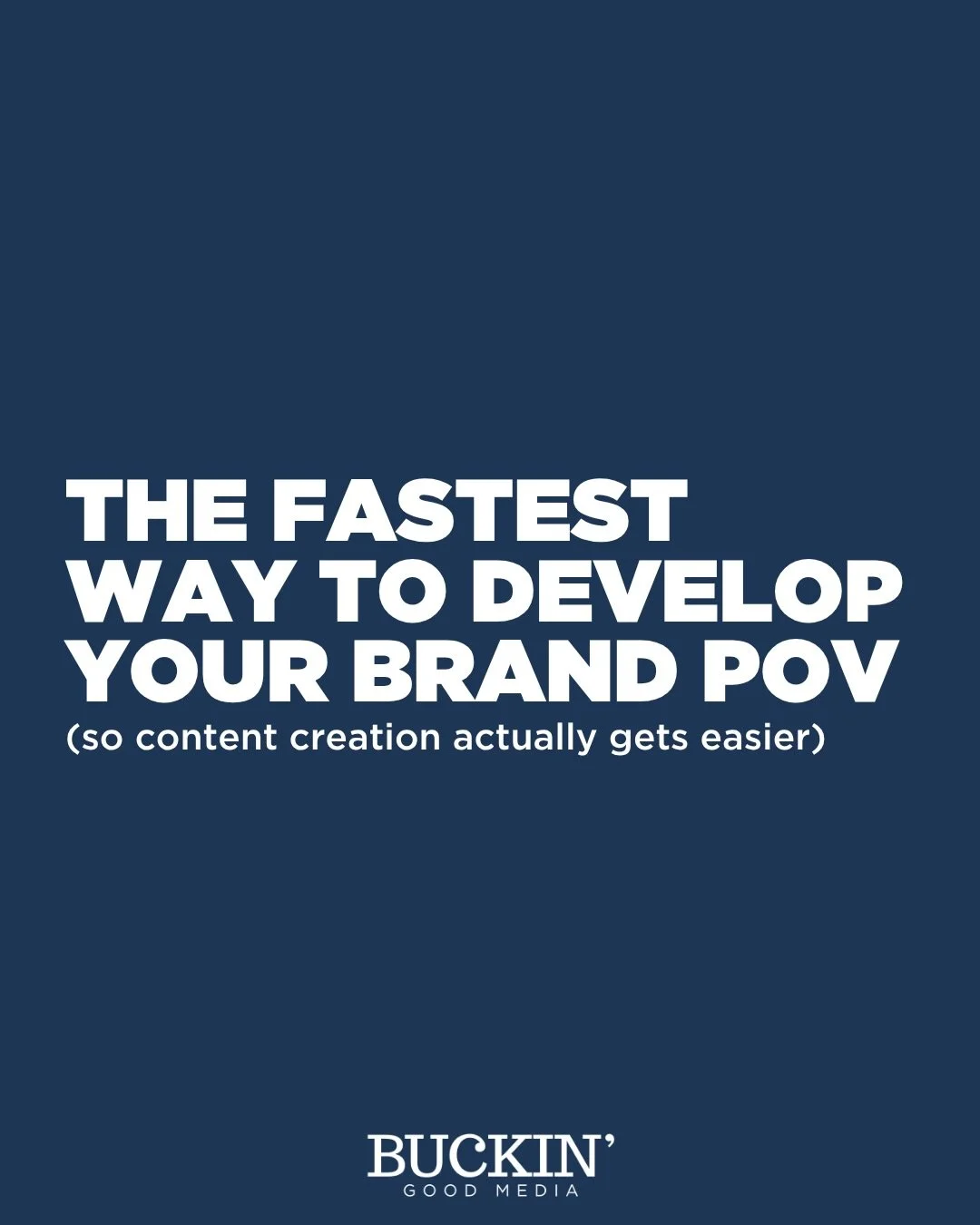 You know what makes content creation feel impossible? Not knowing what the buck you stand for.

When you don&rsquo;t have a clear point of view, every post becomes a struggle. Every caption takes forever. Every piece of content feels forced because y