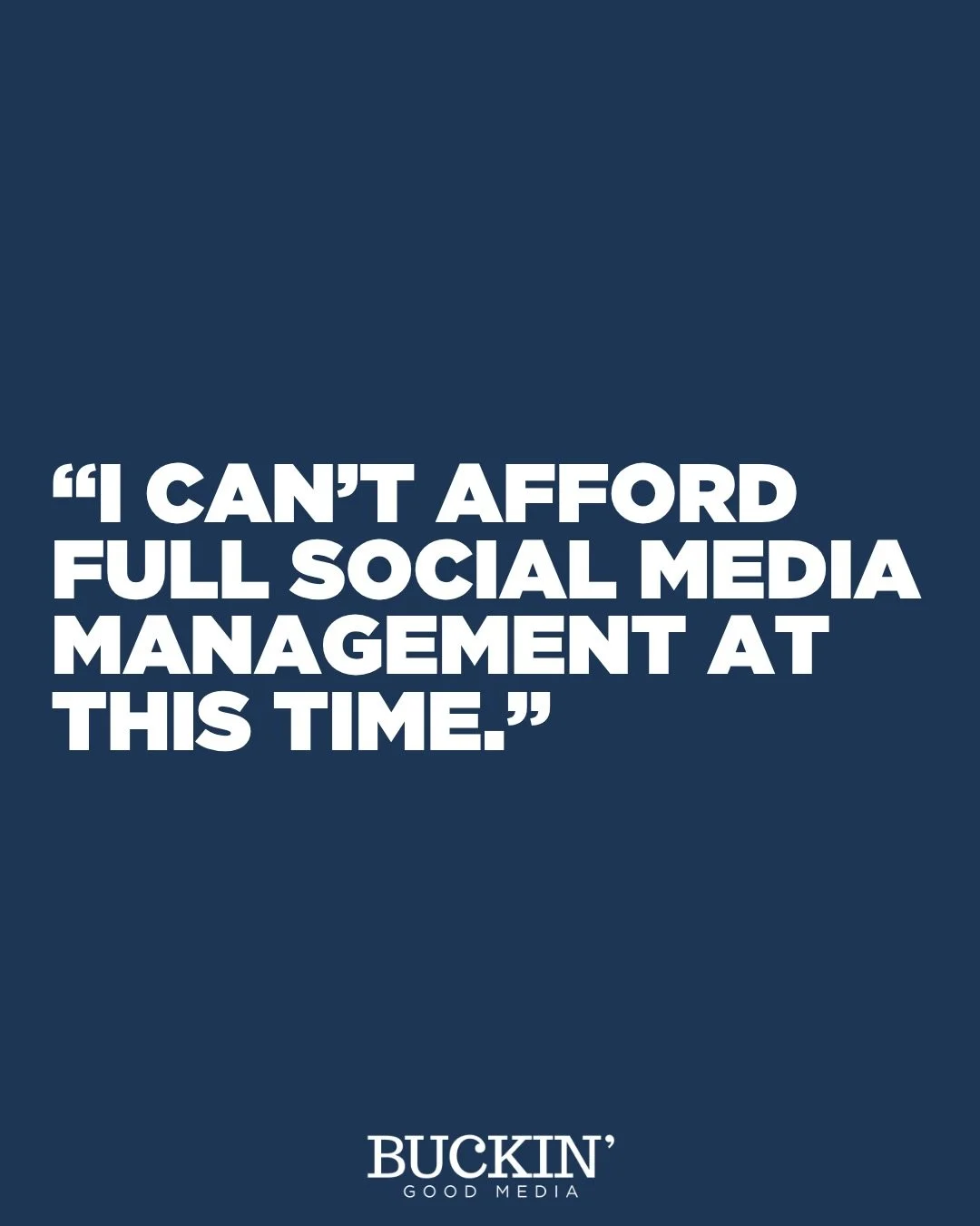 You don&rsquo;t need full social media management to build a brand people actually remember.

At Buckin&rsquo; Good Media, I know not every business is ready for full management packages - and honestly, that&rsquo;s okay.

That&rsquo;s why I offer se