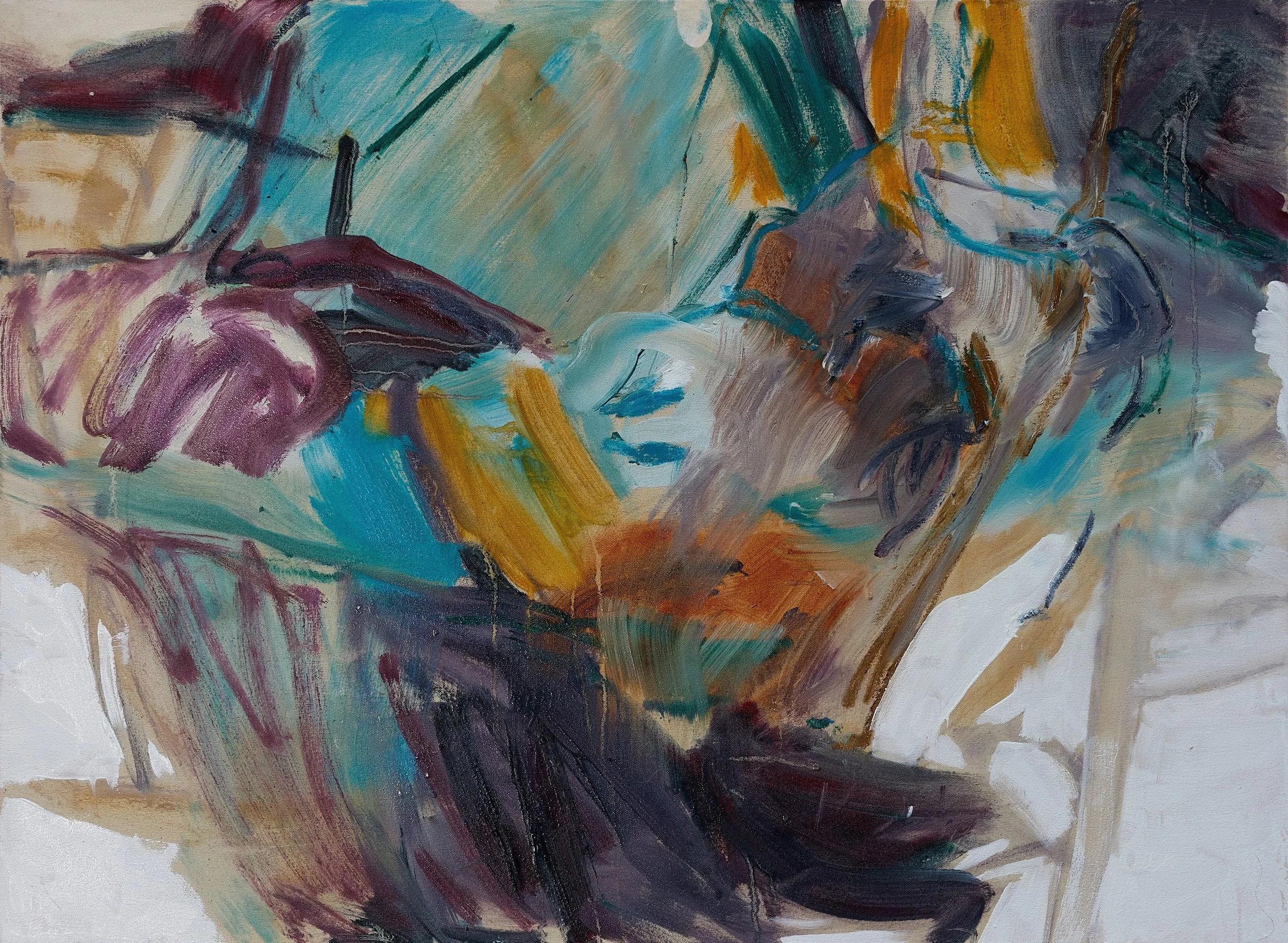 Winter Rain
2026, oil and oil stick on canvas 
55 cm x 75 cm
© Heather Ota


