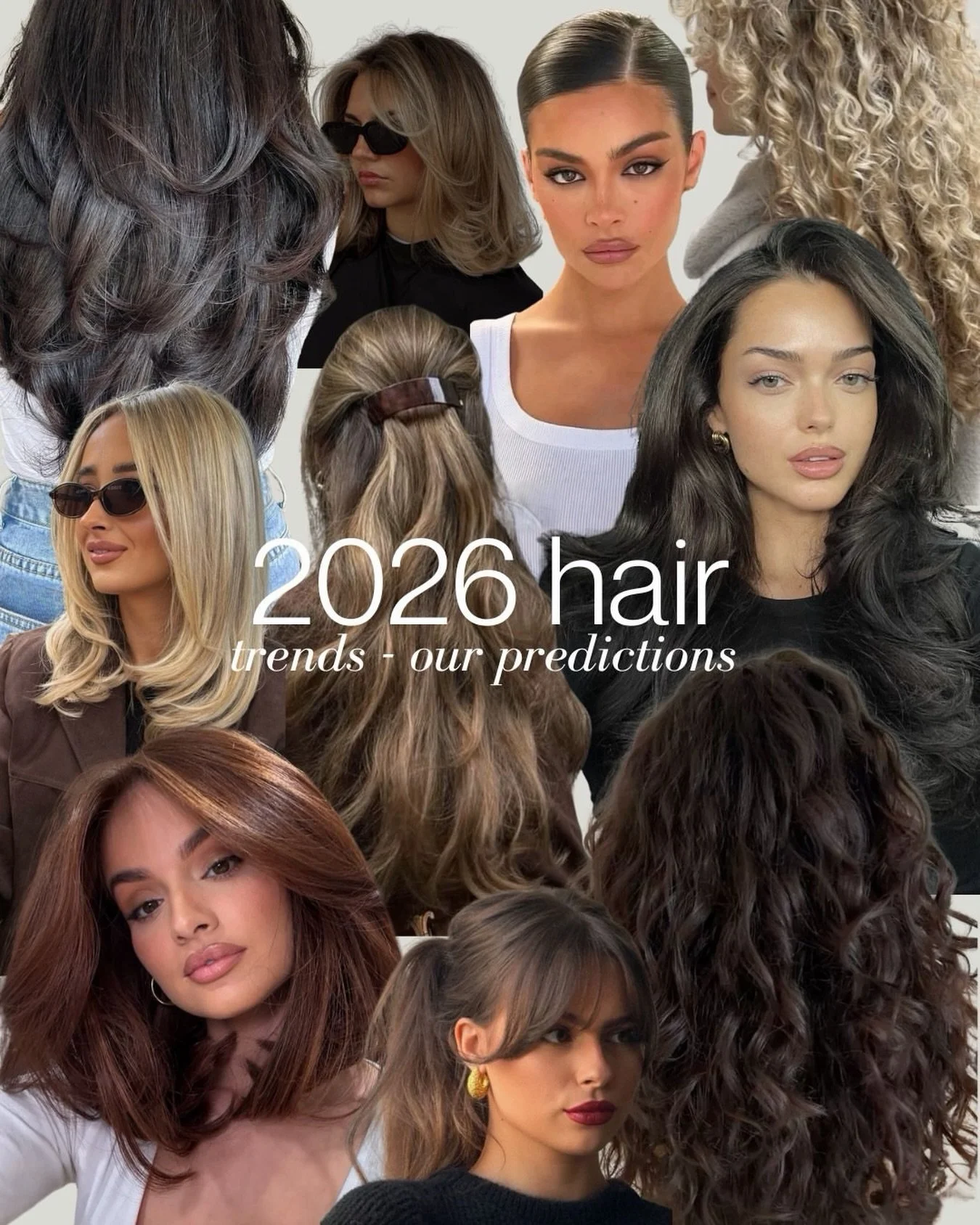 2026 hair trends we&rsquo;re predicting ✨Side parts, long layers, natural texture, long bobs, and Birkin bangs - What do you think?

#hairtrends #hairpredictions #2026trends #newtrends