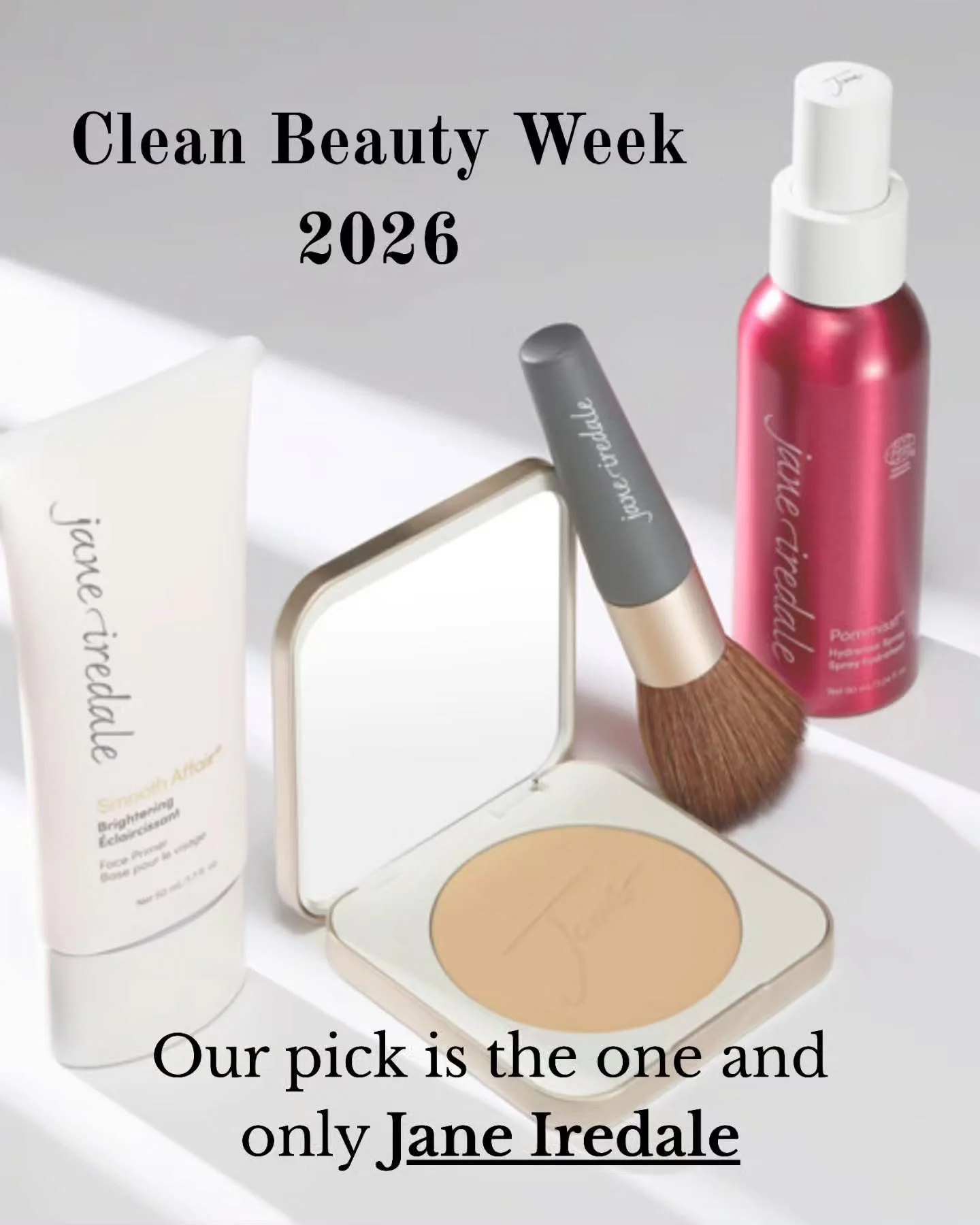 Clean Beauty Week is the perfect time to celebrate makeup that loves your skin back ✨

Who's our favorite? Jane Iredale 💛

Known for its clean, skin-loving formulas, Jane Iredale makes it easy to create a fresh, radiant look without the heavy feel. 